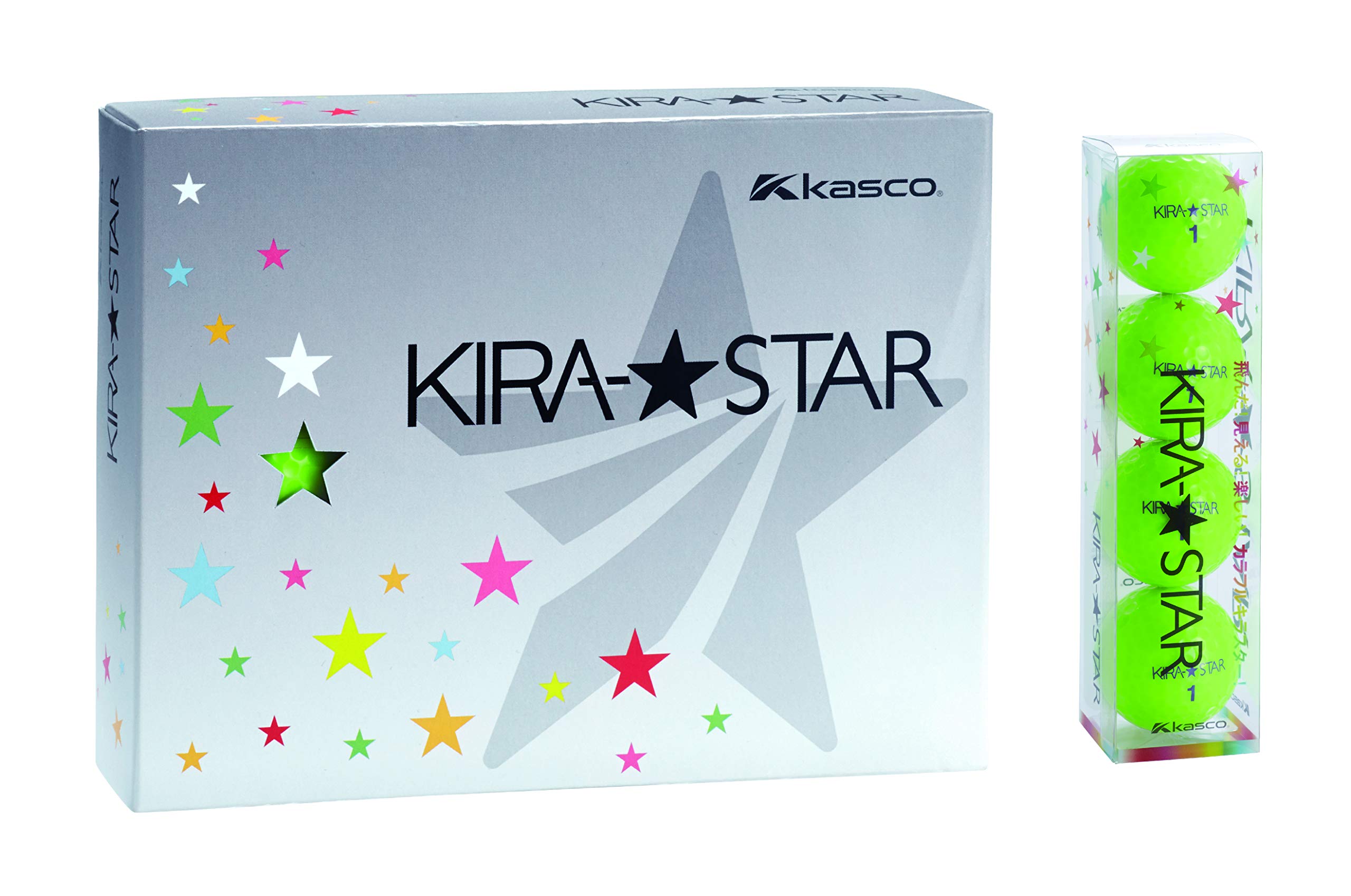 【送料無料】キャスコ(Kasco) ゴルフボール KIRA STAR2 キラスター2N ライム ダース