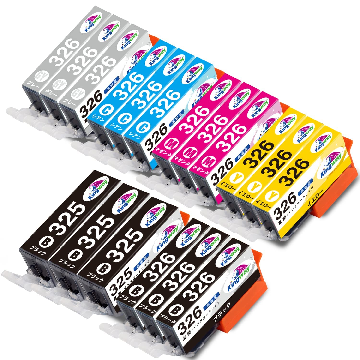 ̵Kingway Υ Canon ߴ󥯥ȥå BCI-326 BCI-326(BK/C/M/Y/GY)+BCI-325BK 6åȡ3ѥå(18) бPIXUS MG8130 MG6130 MG5230 MG5130 MX883 iP4830 MX883 iX6530 MG8230 MG6230 MG5330 iP4930
