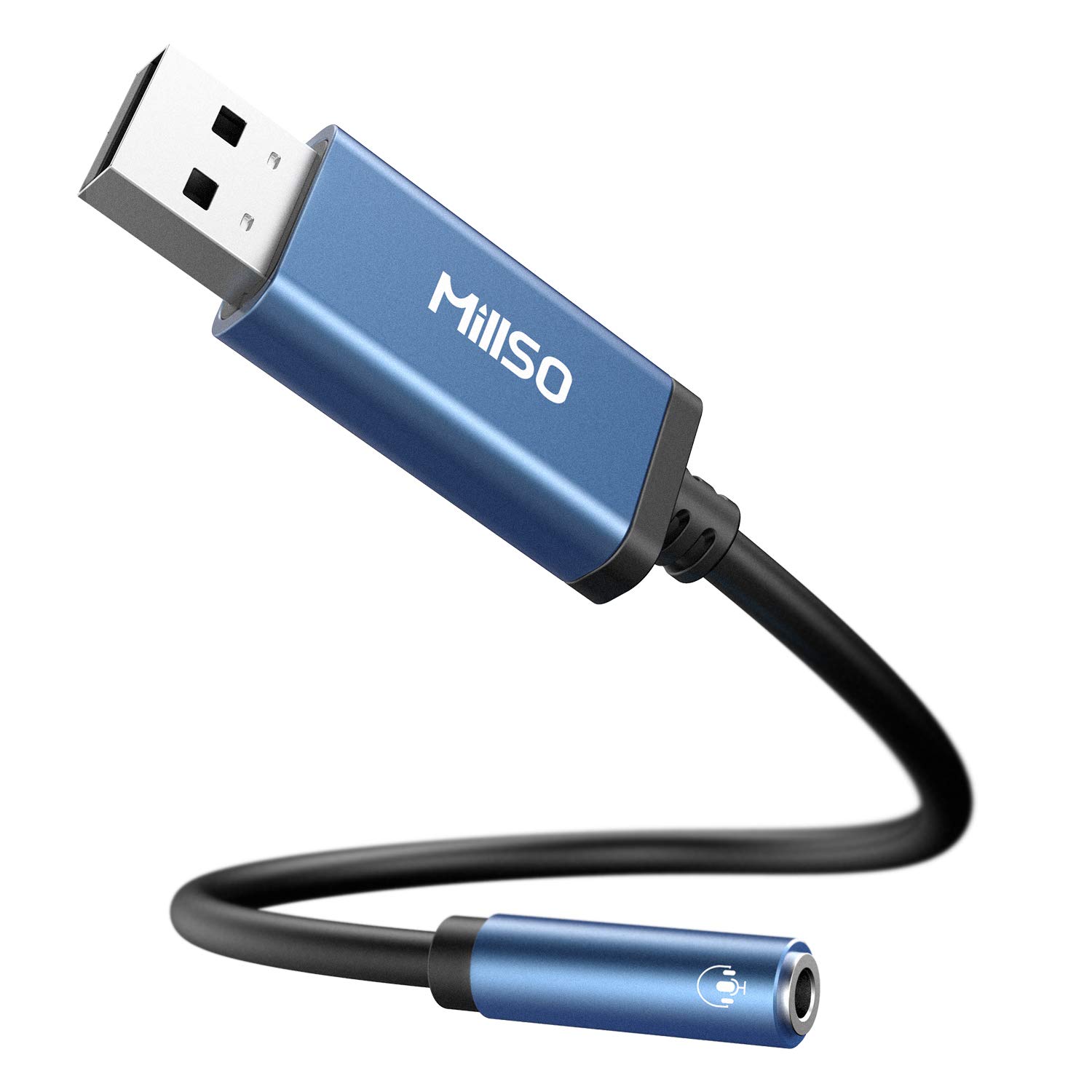 【送料無料】MillSO USB オーディオ 変換アダプタ 外付け サウンドカード USBポート- 4極（TRRS） ステ..