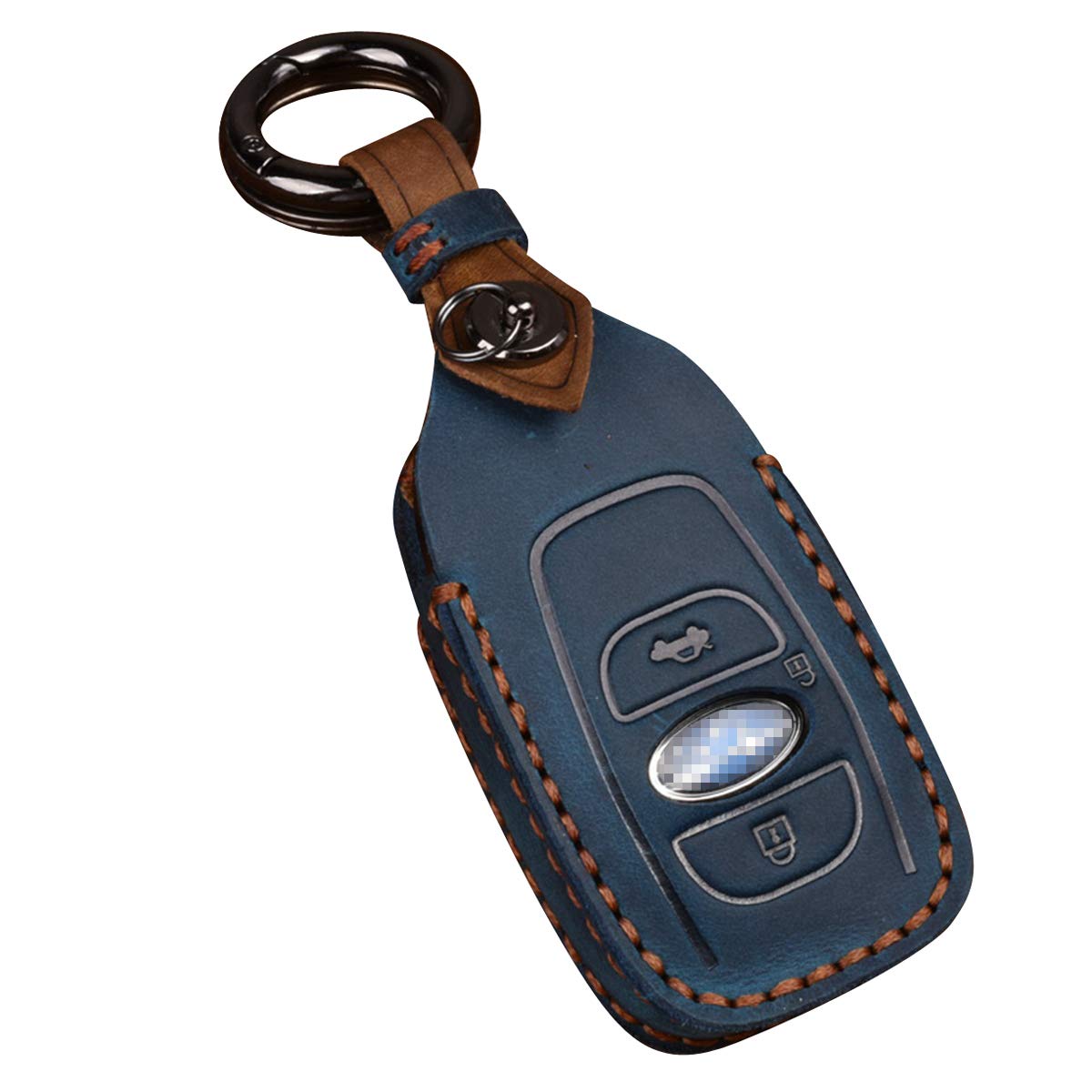 【送料無料】[YANMW] 適合スバル キー ケース 本革 レザー製 キーケース キーカバー フレヴォーグ レガシィ B4 インプレッサ G4 WRX S4 STI XV Outback Forester BRZ スマピタくんタスタイリッシュ 汚れ 滑り 傷 防止(青)
