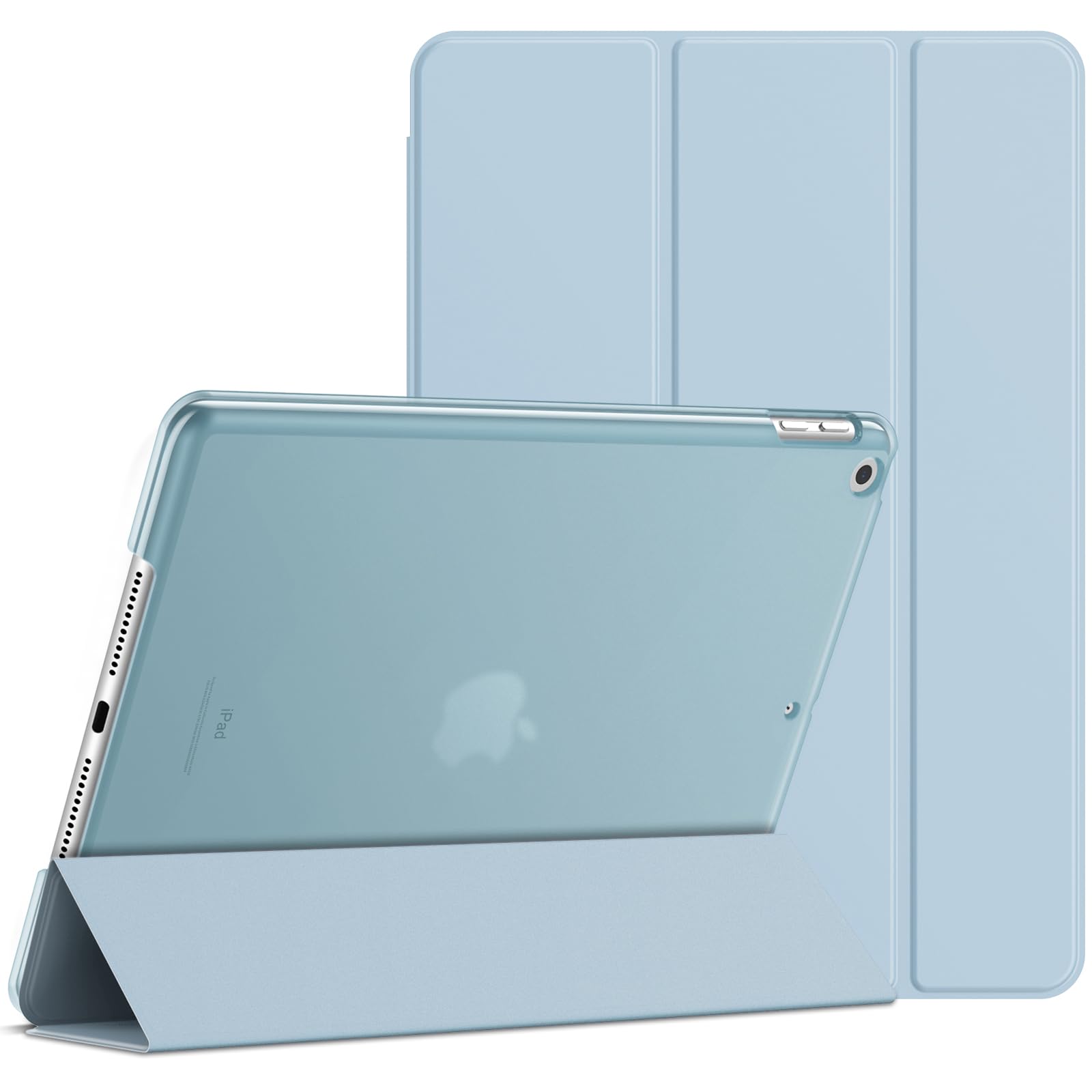 【送料無料】JETech iPad 9/8/7 ケース (10.2インチ 2021/2020/2019モデル 第9/8/7世代用) ケース 三つ折りスタンド 耐衝撃カバー オートウェイクアップ/スリープ機能 (ライトブル)