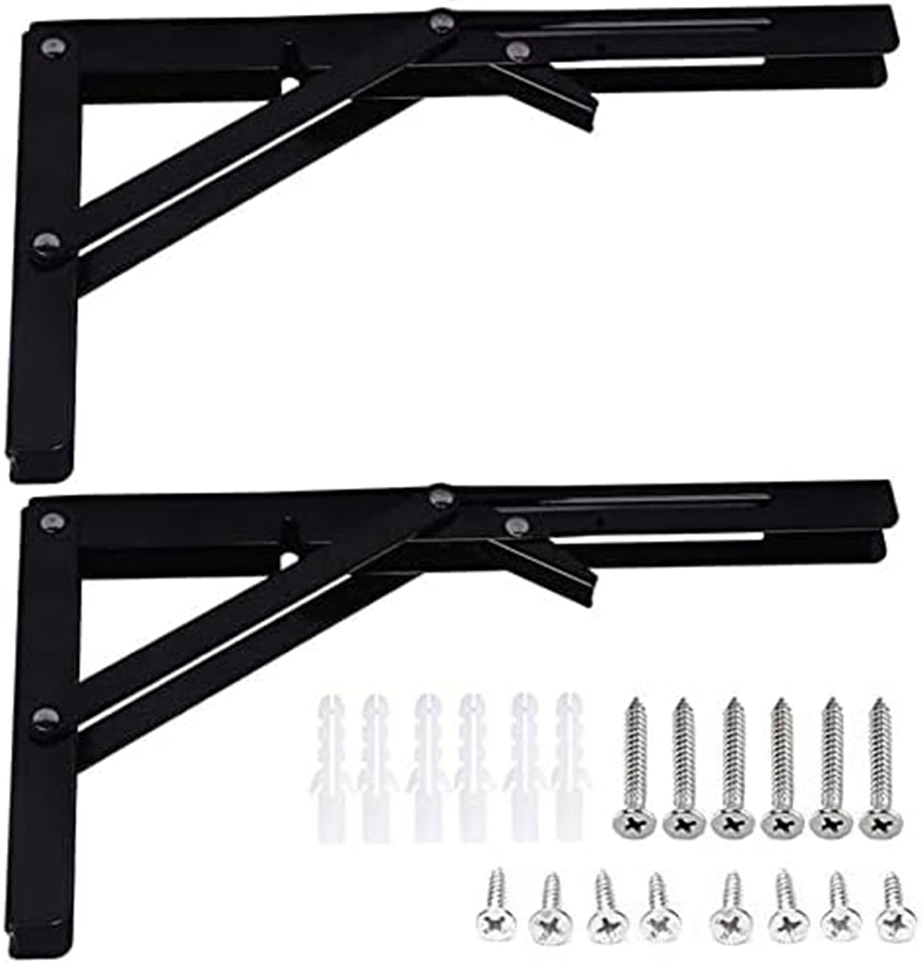 【送料無料】LUCKYBEE 2本セット 棚受け金具 L字型 棚支え ブラケット 折りたたみ アイアン 金具 耐荷..