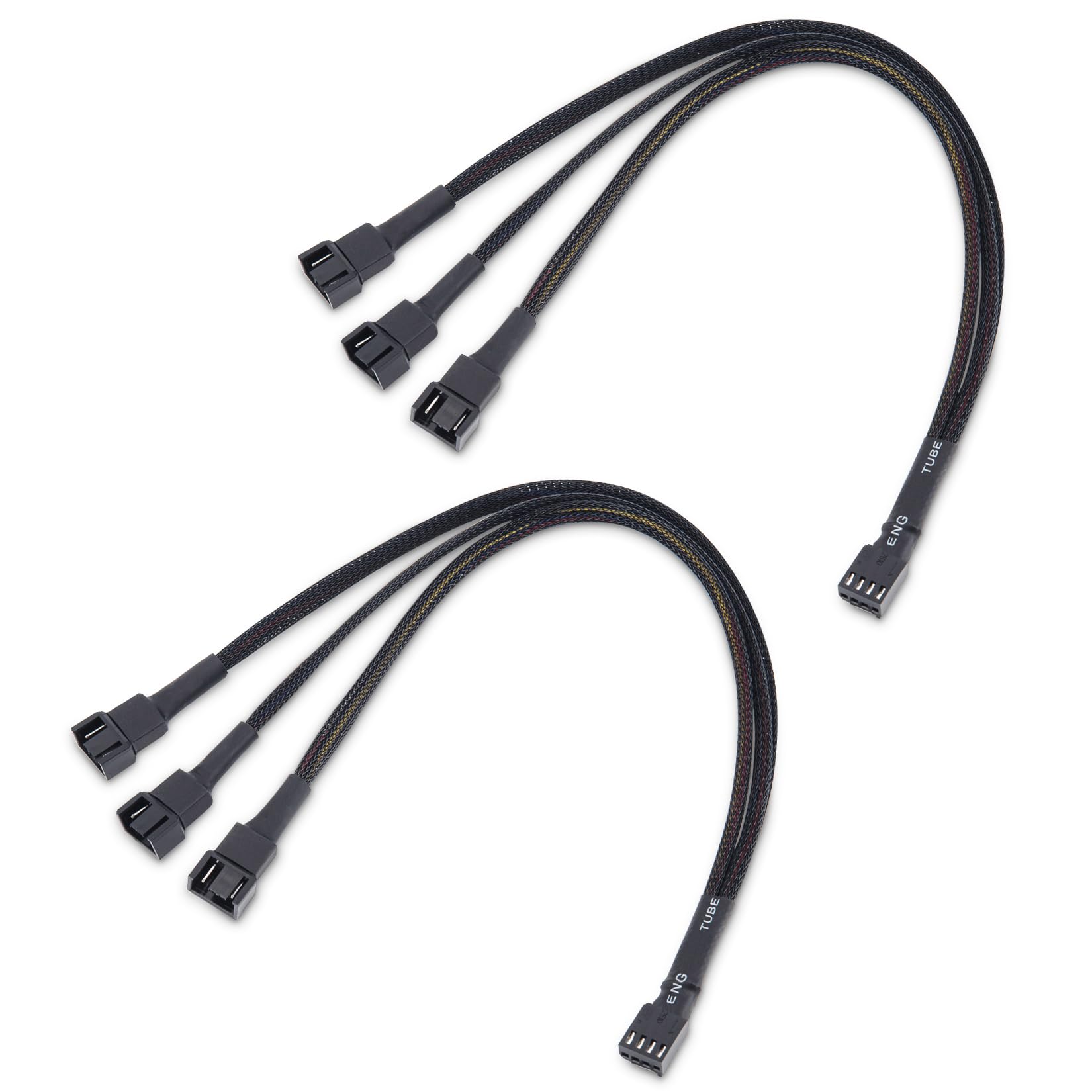 【送料無料】Cable Matters 2本セット 3分岐 4ピンPCケースファン 分岐ケーブル - 30cm、4ピンPWMファ..