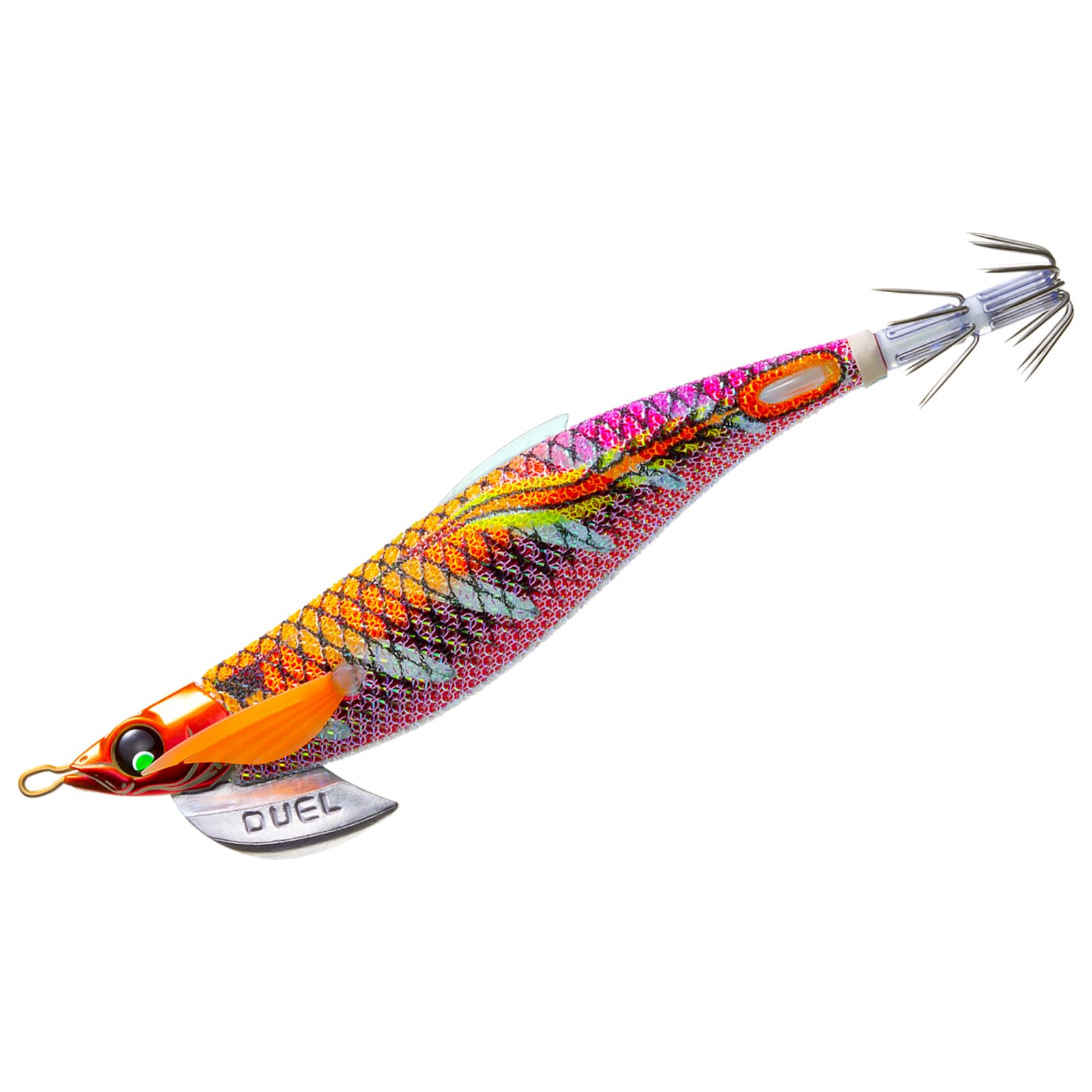 【送料無料】デュエル(DUEL) エギ: EZ-Q フィンプラス ランガン 3.5号 BLRO:14 ブルー夜光レッドオレンジ