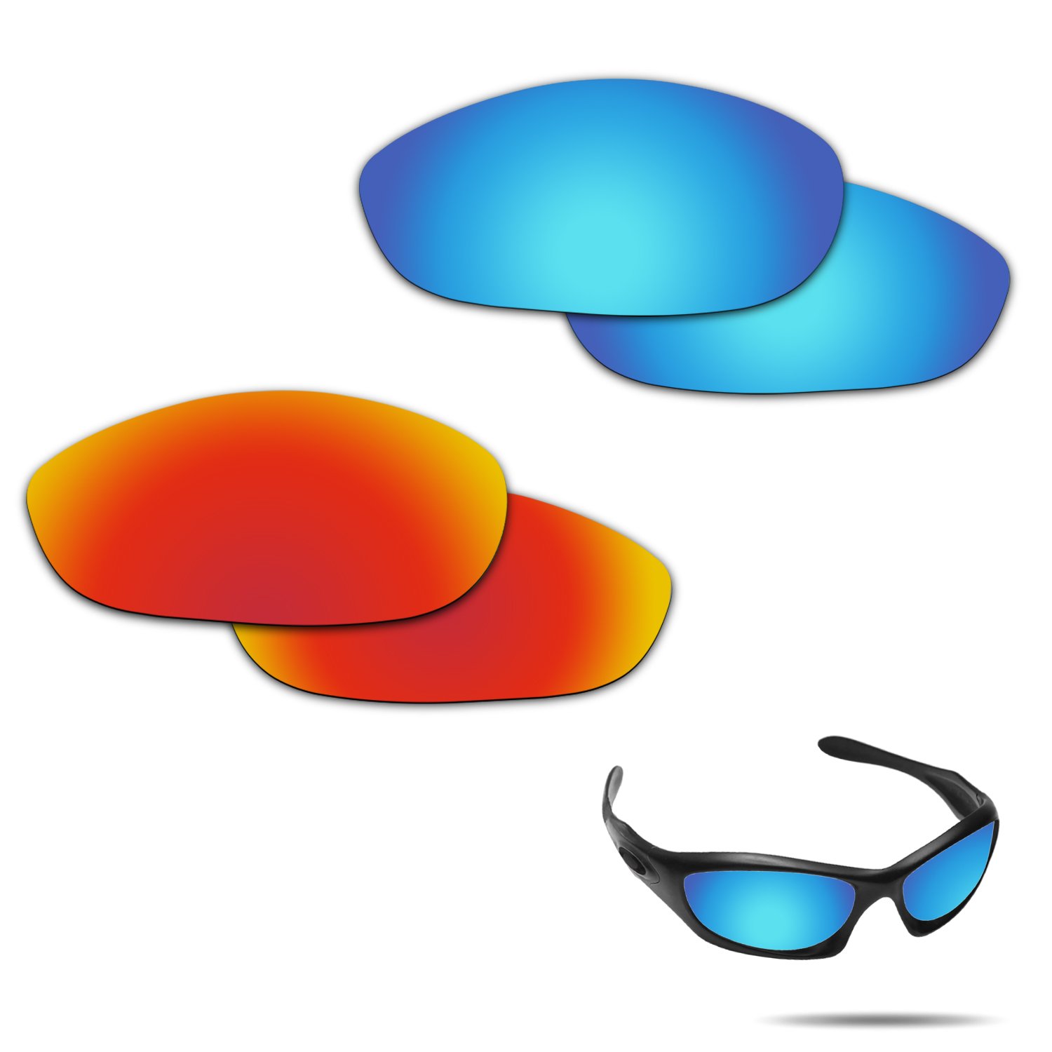 【送料無料】【2 pairs packed】Fiskr 剥がれ防止 Oakley Monster Dog交換用レンズ 偏光 モンスタードック 替えレンズ