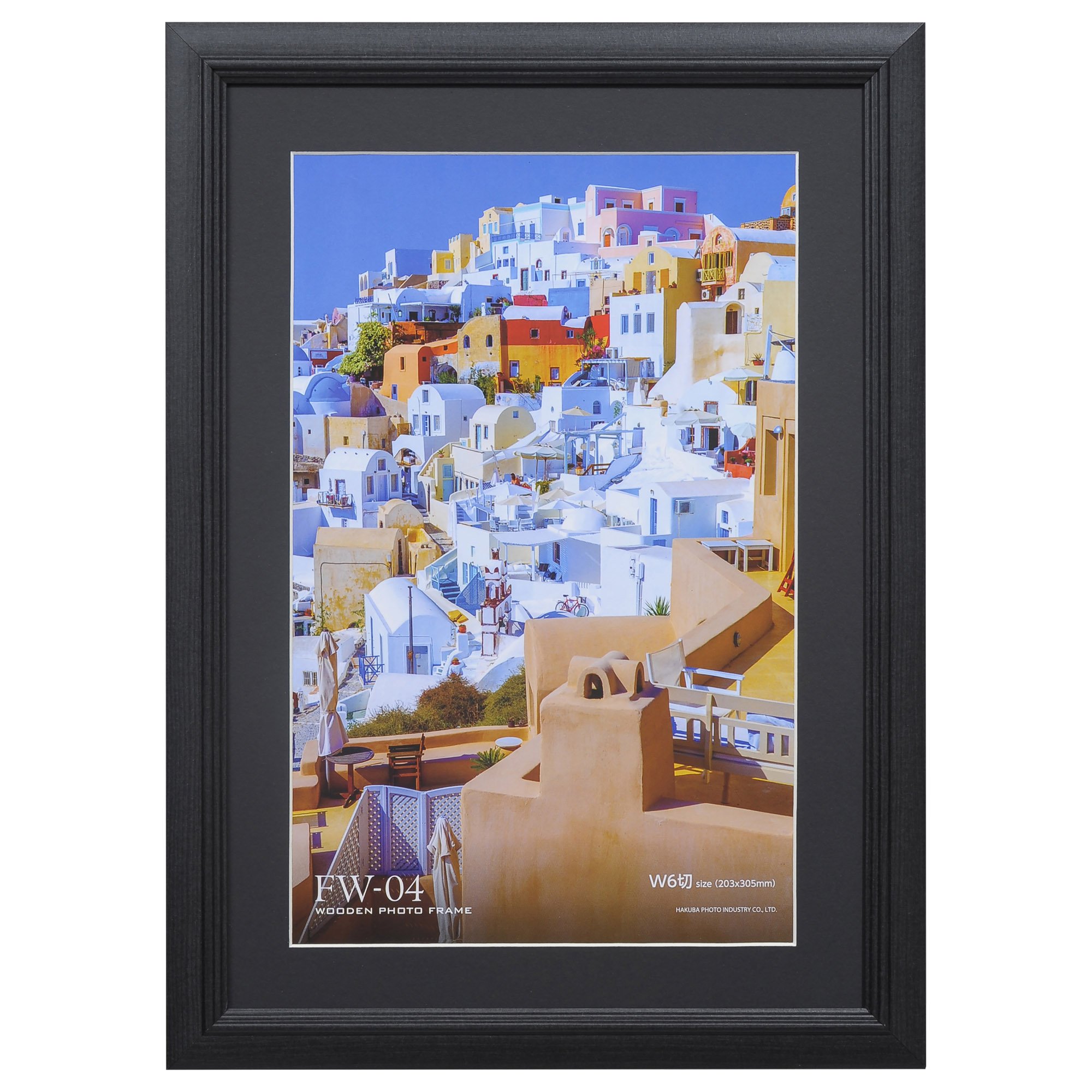 【送料無料】ハクバ HAKUBA 木製額縁 FW-04 ワイド6切 ブラック FW-4-BKW6