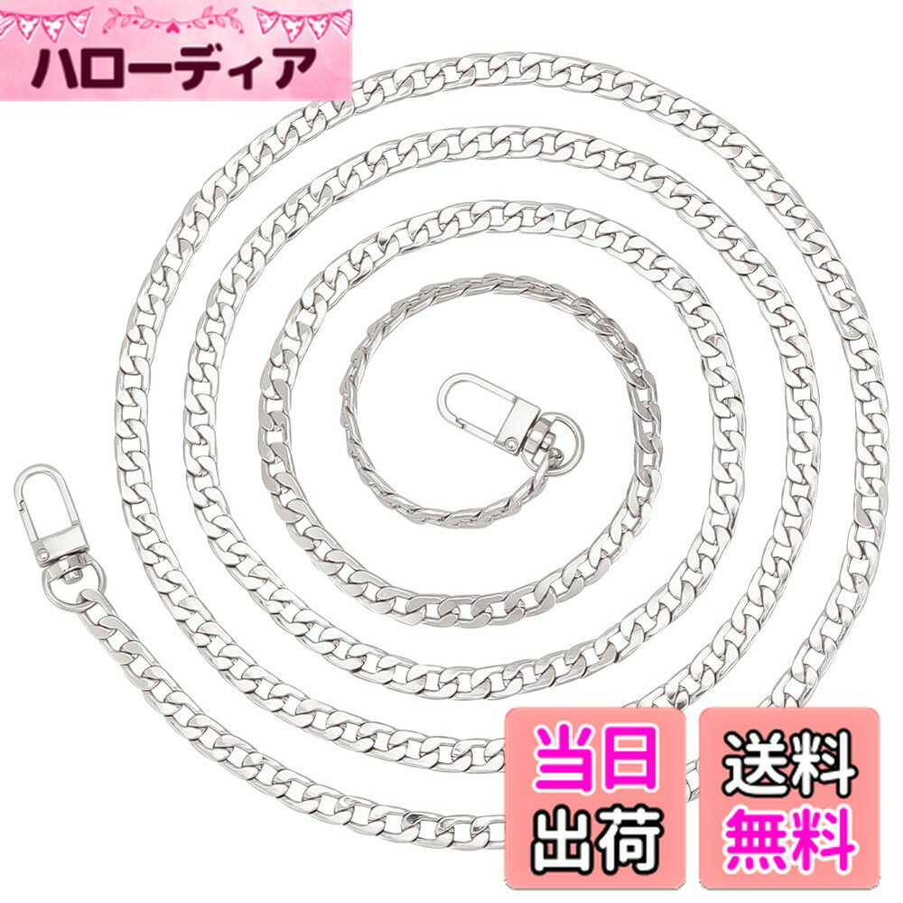 【送料無料】PH PandaHall 1本入り 鉄製 交換用 チェーン 160cm長さ チェーンベルト ショルダーベルト がま口 口金 持ち手 財布 ハンドバッグ 携帯 ストラップ素材 ジュエリー用 アクセサリーパーツ 手作り素材 材料 シルバー