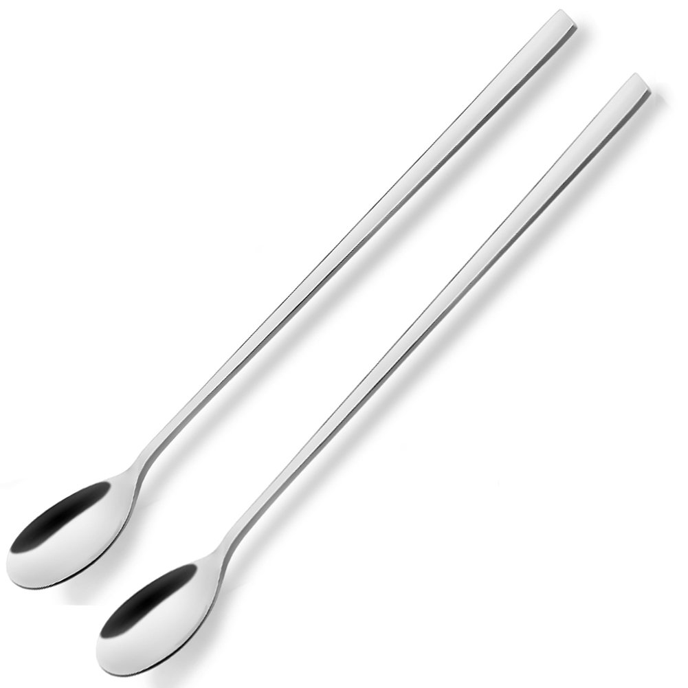 【送料無料】AOOSY スプーン2本セット22.5cm 18/8ステンレス鋼製スプーン アイスコーヒー用ロングスプーン お茶 マドラー アイスクリーム ヨーグル...