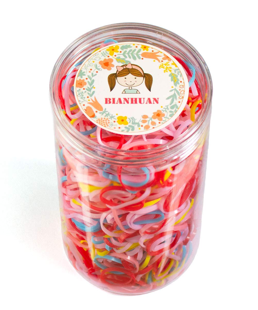 【送料無料】BIANHUAN ヘアゴム こども 約1000本 セット カラフルミックス 子供 大人 収納 お弁当 髪止め