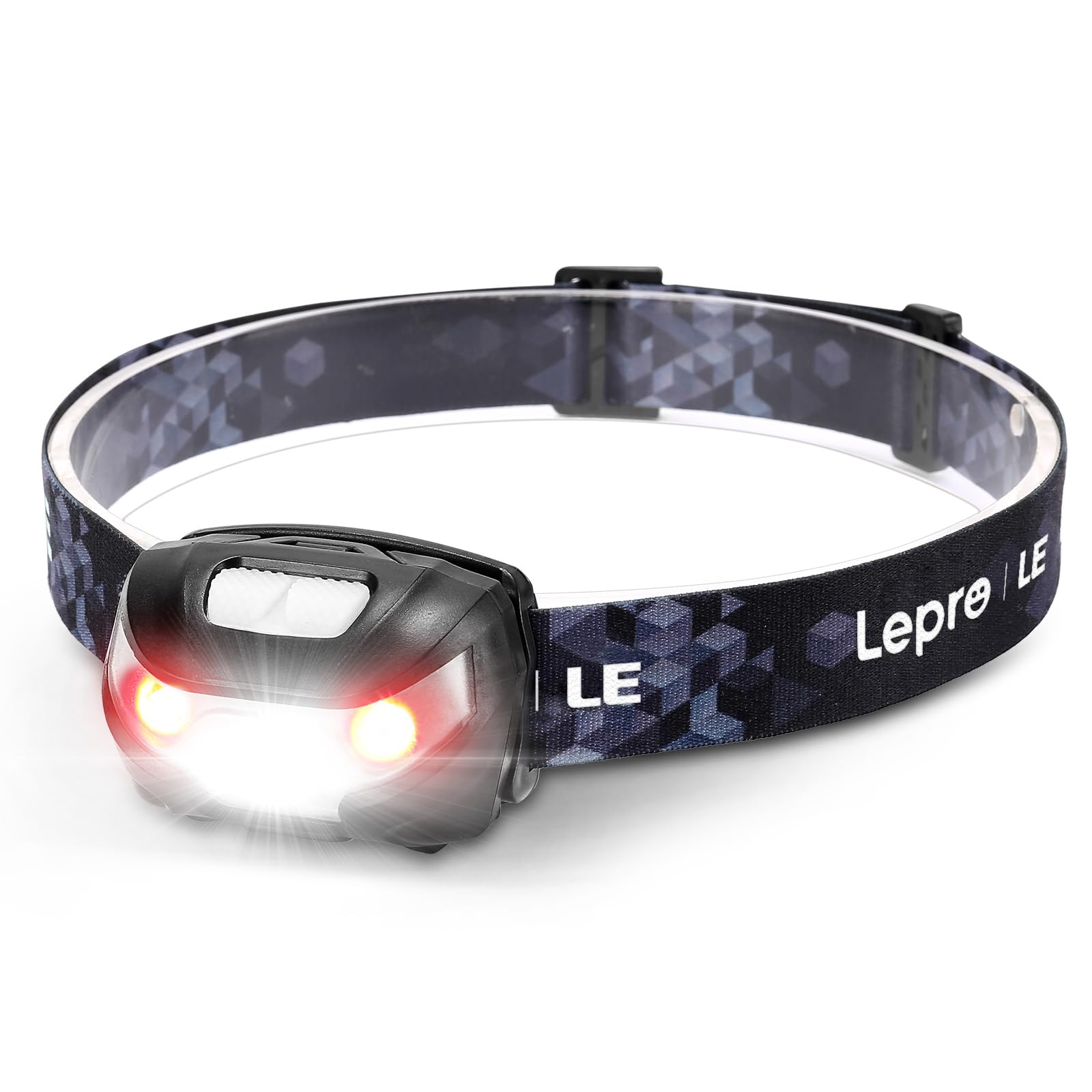 【送料無料】Lepro ヘッドライト 充電式 300lm高輝度 ledヘッドライト 釣り ヘッドランプ USB-C充電 登山 白＆赤 ledライト【5つ点灯モード/3時間満充電/実用点灯37時間】 防水 照射角度調整可 軽量 キャンプ 散歩 アウトドア 災害 停電用