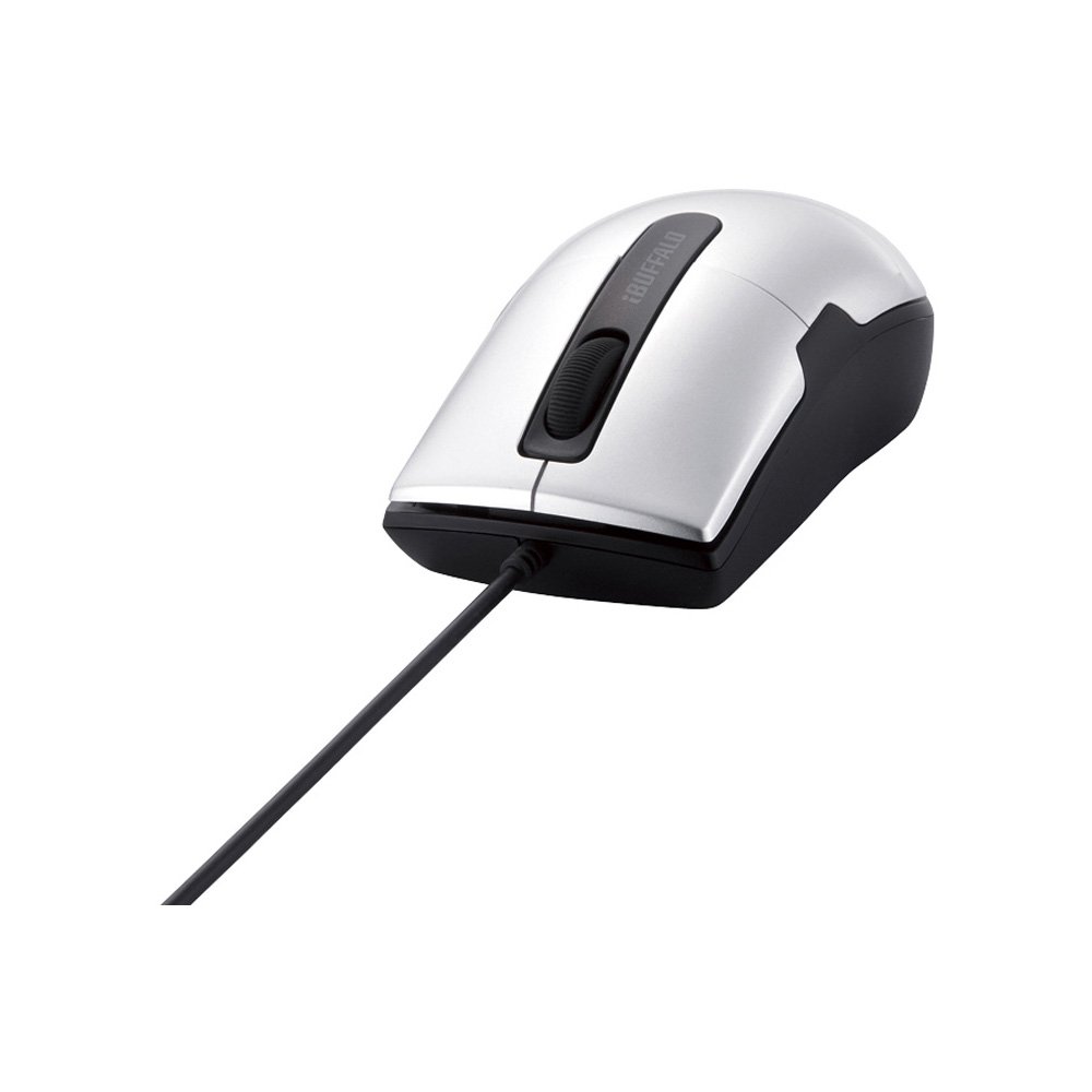 【送料無料】バッファロー BUFFALO 有線BlueLEDマウス 静音/3ボタン/Sサイズ シルバー BSMBU26SSSV
