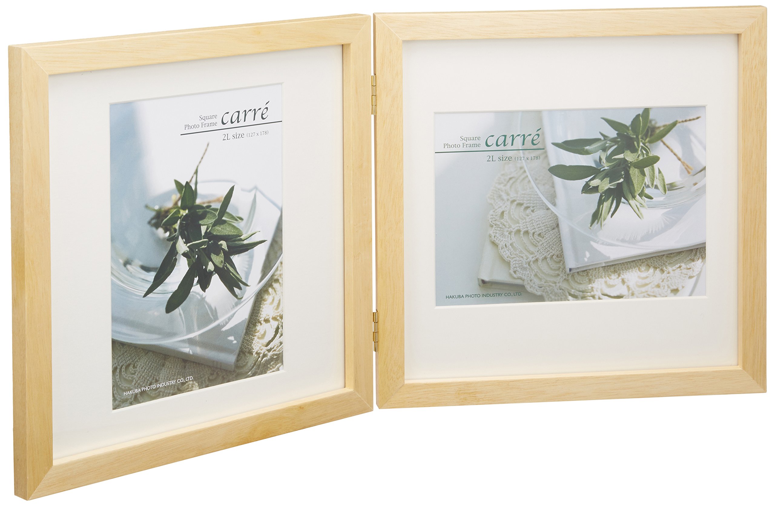 【送料無料】ハクバ 【限定】 HAKUBA フォトフレーム スクウェア 木製 額 カレ 2L サイズ 2面 ナチュラル 2L 木製 FSQCR-NT2L2 軽くて割れないPET板を採用 タテヨコ兼用