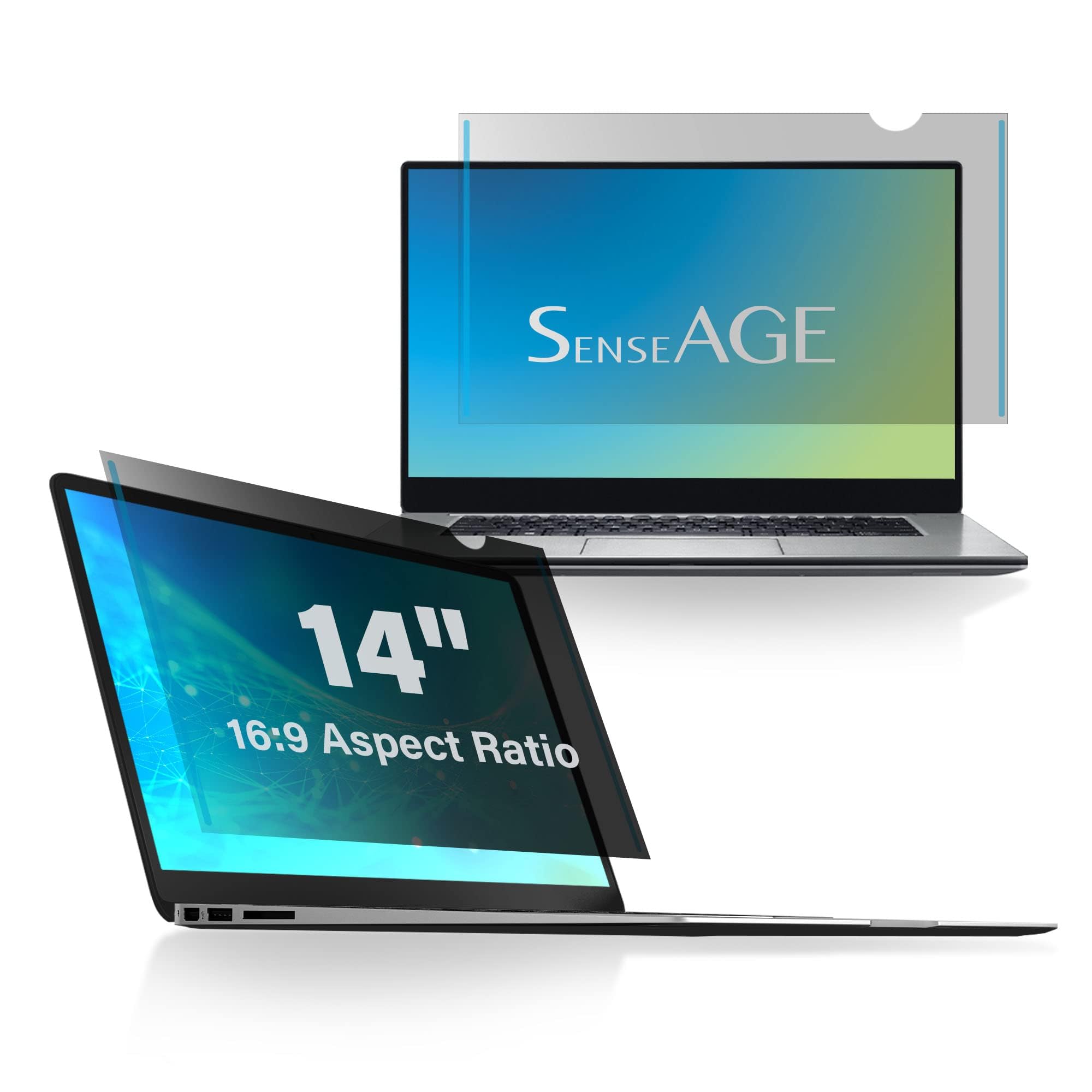 【送料無料】SenseAGE 14インチ(16:9)用 プライバシーフィルター 粘着式 ノートパソコン用 覗き見防止 ..