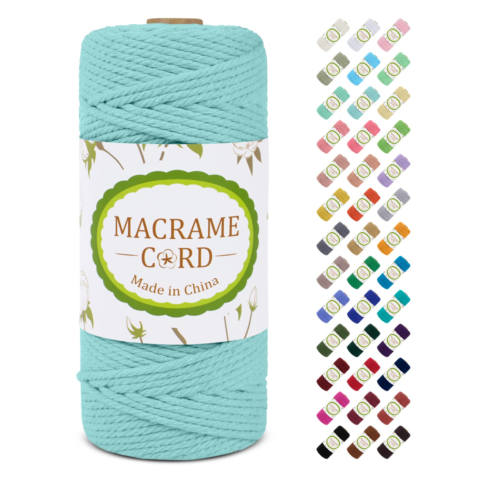 【送料無料】LEREATI マクラメロープ 3mm x 100m ナチュラルコットン マクラメ 糸 マクラメ 紐 綿糸 太..