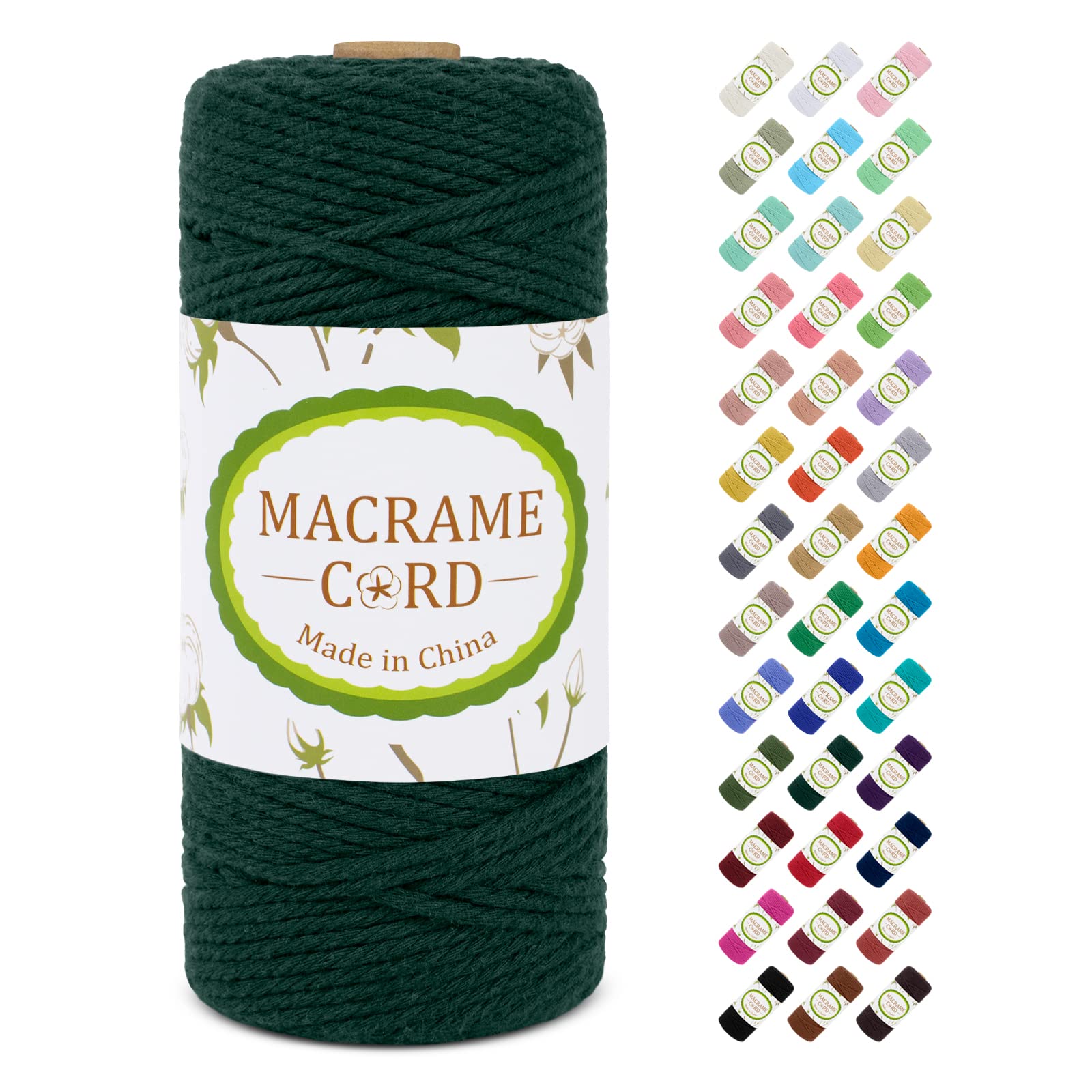 【送料無料】LEREATI マクラメロープ 3mm x 100m ナチュラルコットン マクラメ 糸 マクラメ 紐 綿糸 太..