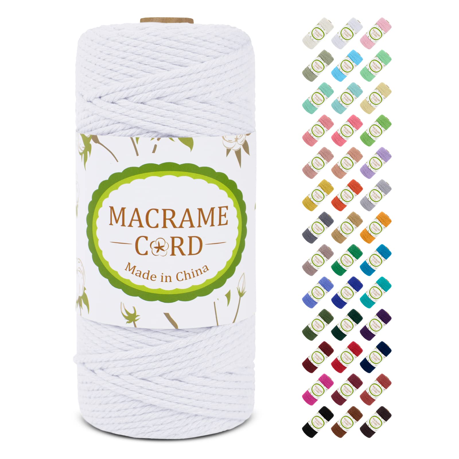 【送料無料】LEREATI マクラメロープ 3mm x 100m ナチュラルコットン マクラメ 糸 マクラメ 紐 綿糸 太..