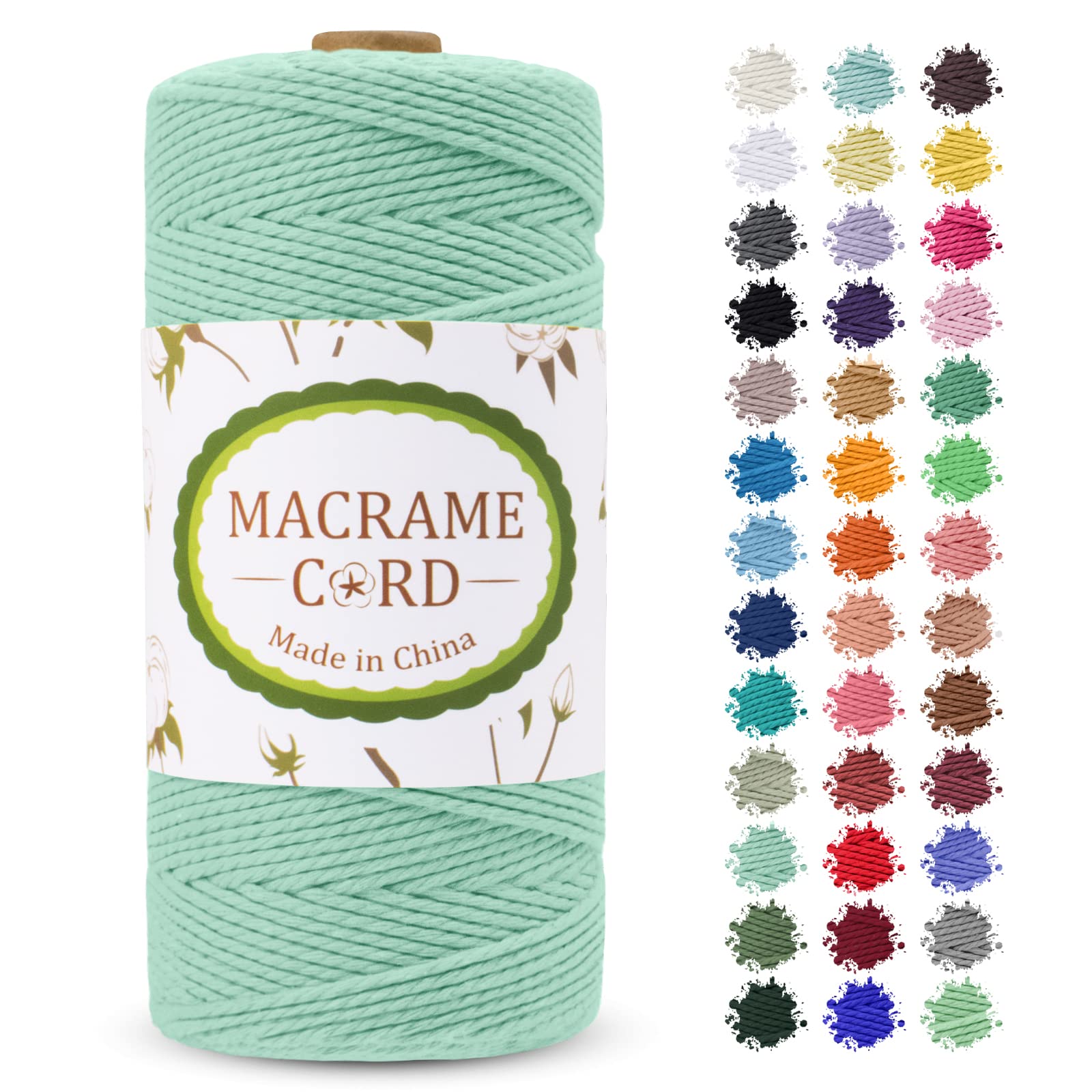 【送料無料】LEREATI マクラメロープ 2mm x 200m マクラメ糸 綿ロープ yarn コットン綿糸 ひもめん 紐 ..