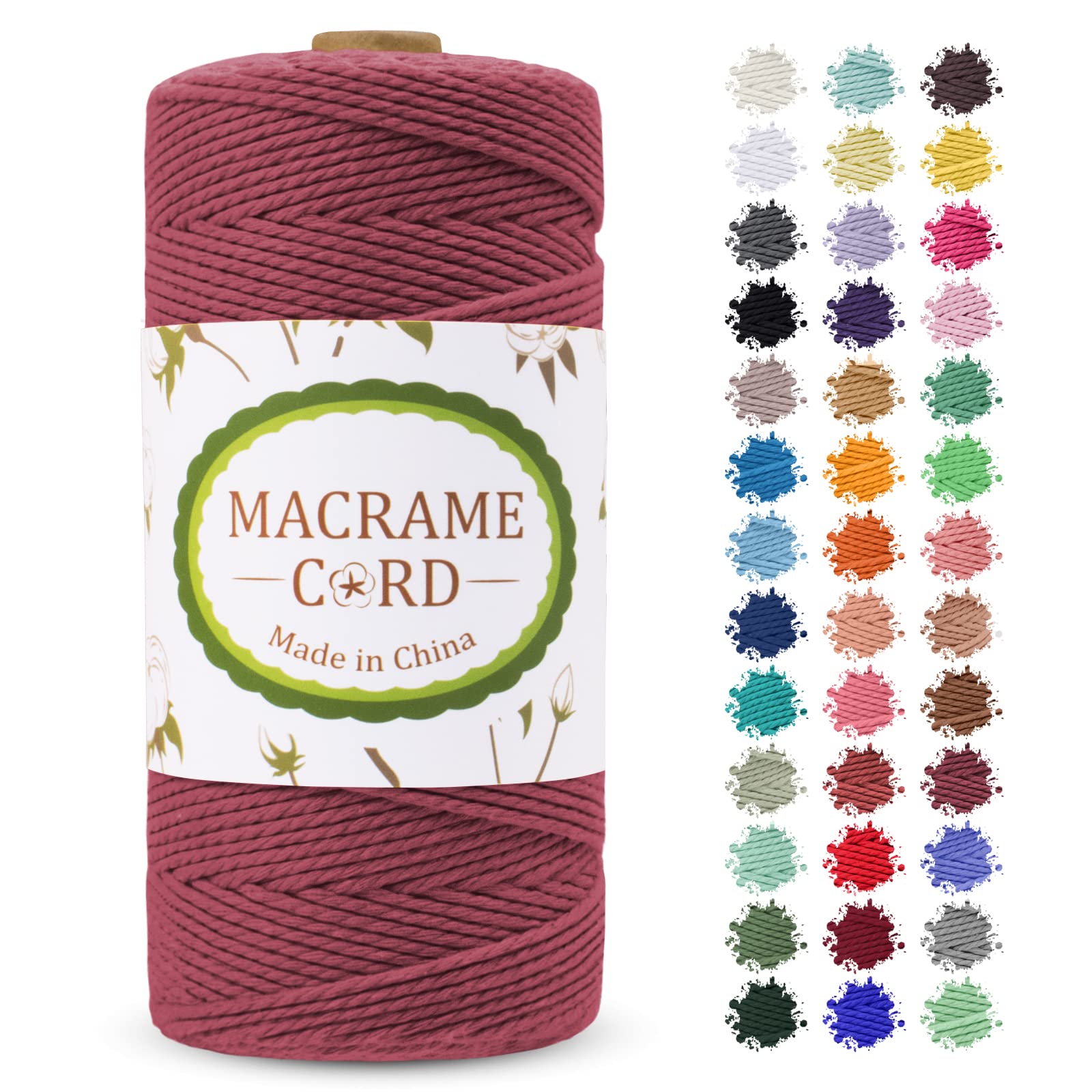 【送料無料】LEREATI マクラメロープ 2mm x 200m マクラメ糸 綿ロープ yarn コットン綿糸 ひもめん 紐 ..