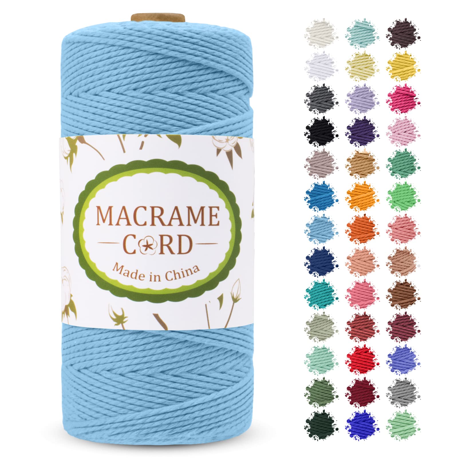 【送料無料】LEREATI マクラメロープ 2mm x 200m マクラメ糸 綿ロープ yarn コットン綿糸 ひもめん 紐 ..