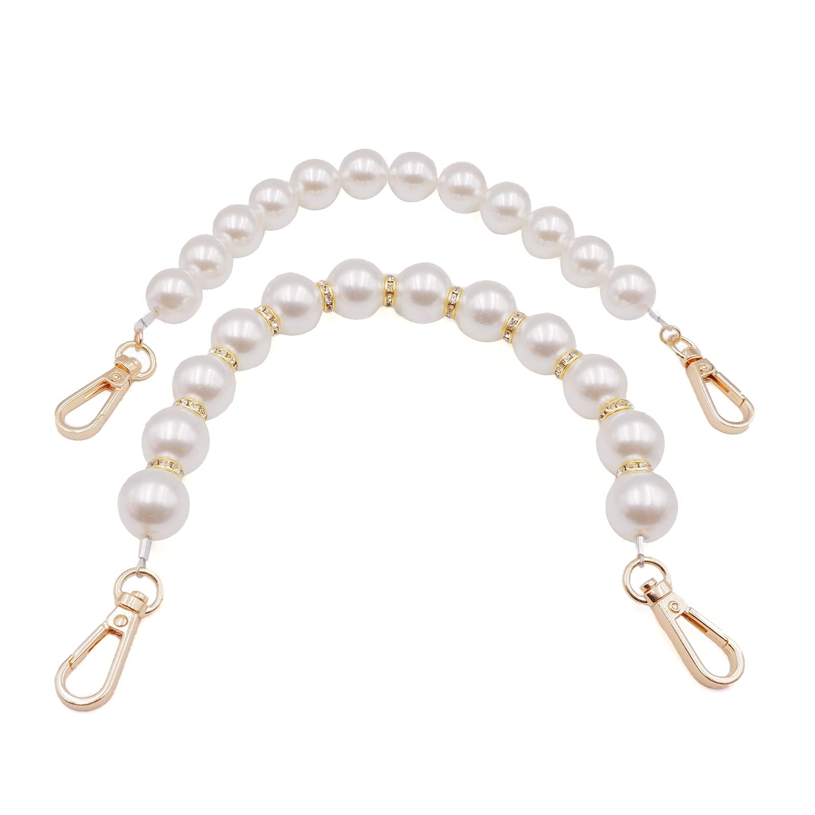 【送料無料】【BEAUTY PLAYER】2本入り バッグ チェーン 交換用 肩掛けチェーン パールストラップ かばん 持ち手 パール ショート ハンドバッグ ...