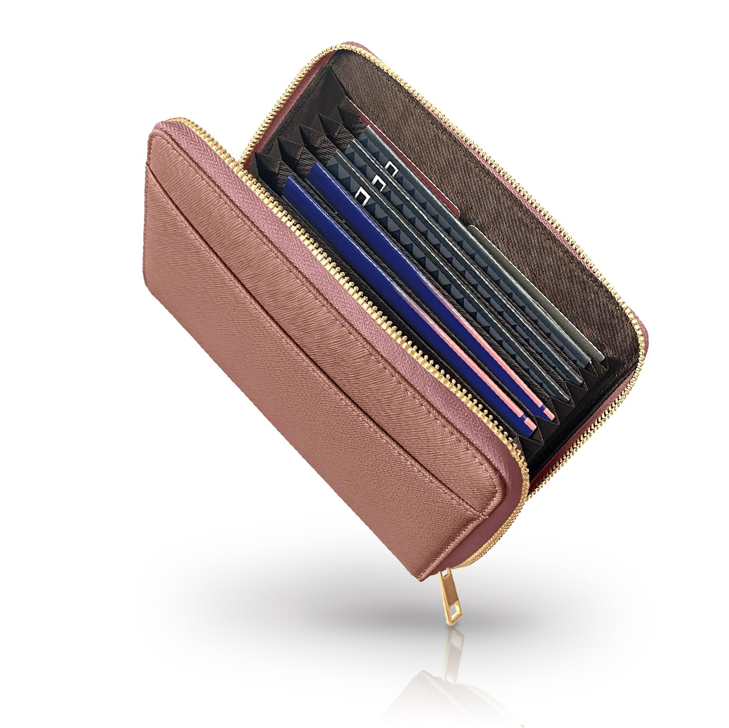 【送料無料】【整理収納アドバイザー監修】 RIMARUHE 通帳ケース (レディース専用)【本革xYKKのゴール..