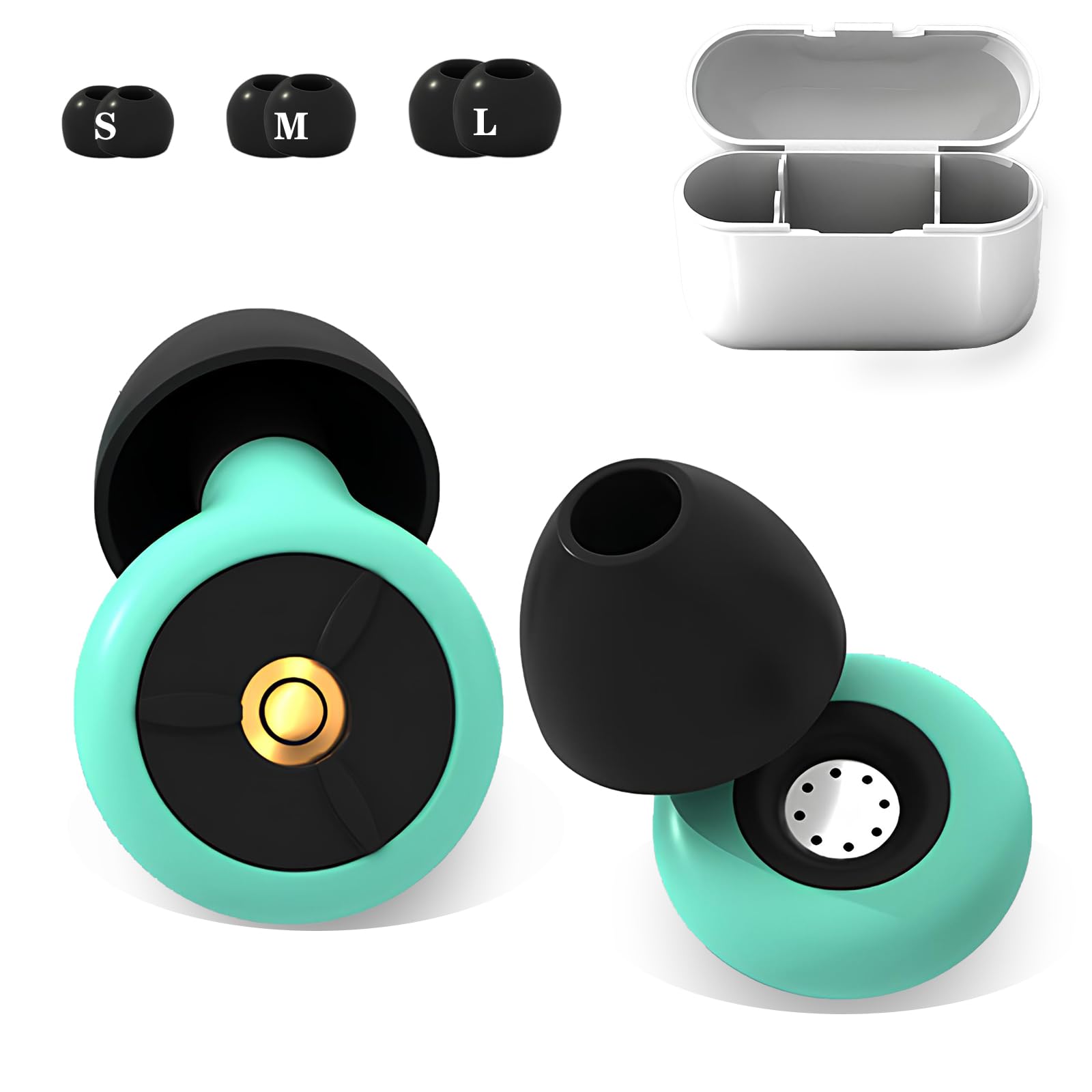 【送料無料】SijiRuge 耳栓 睡眠用 安眠 快眠グッズ ノイズ低減40dB 遮音 勉強 飛行機 仕事 シリコン耳栓 水洗い可能 3ペア(S・M・Lサイズ x 各1セット) -みどり