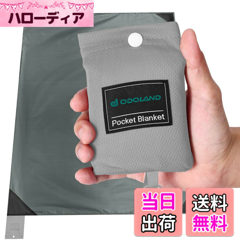 【送料無料】Odoland 防水防砂 レジャーシート 110x160cm ビーチ ピクニックマット 一体収納袋付き 速乾 軽量 コンパクト 折りたたみ テント グランドシート（グレー）