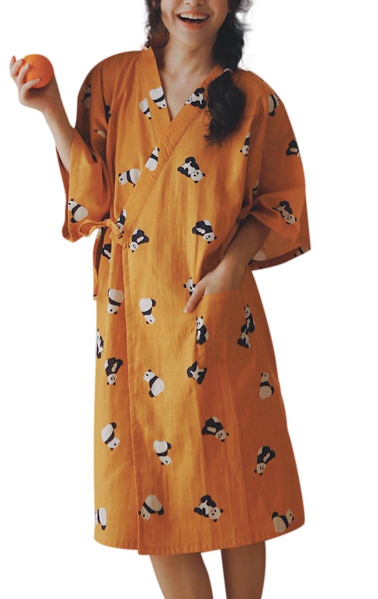 【送料無料】[Euyqs] 綿 パジャマ 二重ガーゼ レディース 前開き ロング丈入院用 介護用 産後 ナイトガ..