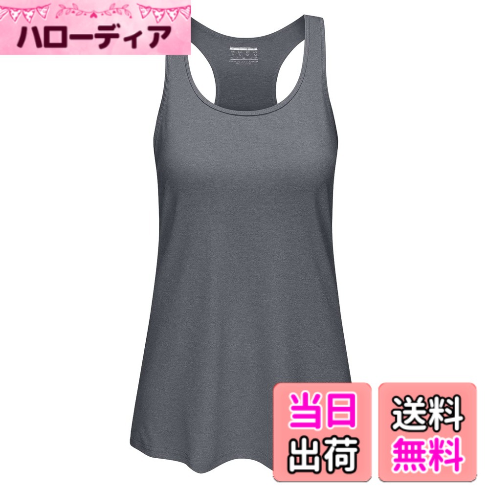 【送料無料】[KEFITEVD] ヨガ タンクトップ レディース Yバック ロング丈 ノースリーブ スポーツウェア 速乾 通気 トレーニング ランニングシャツ 袖なし ダークグレー XL