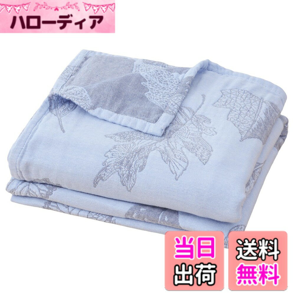 【送料無料】SE ガーゼケット タオルケット ダブル 4重 ガーゼ生地 綿100% お昼寝ケット 肌掛け布団 安心する柔らかさ 吸湿通気 抗菌・防臭・防ダニ 洗える オールシーズン 大葉 ブルー 180X200cm 「SE Softexly」
