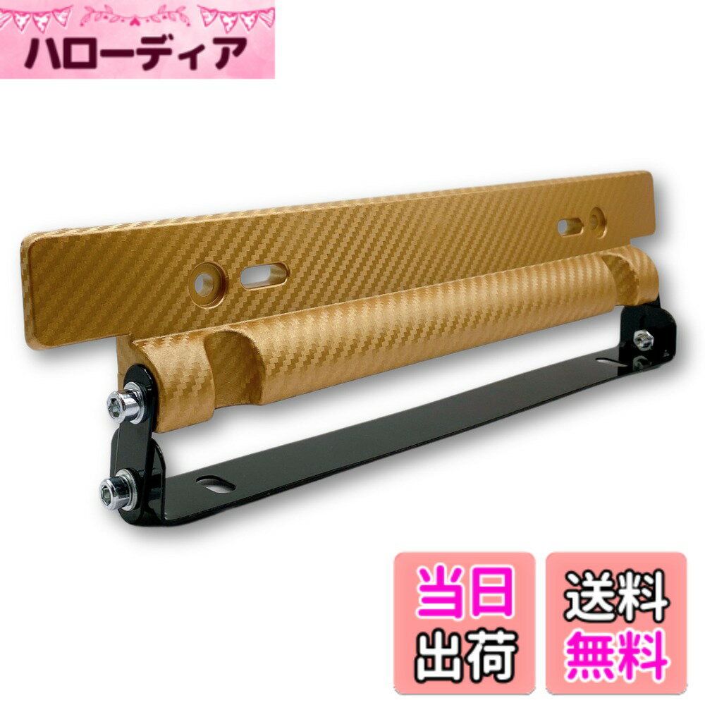 【送料無料】[HYmish]ナンバープレート ステー フレーム ホルダー 角度調整 汎用 カーボン調 自動車 カ..