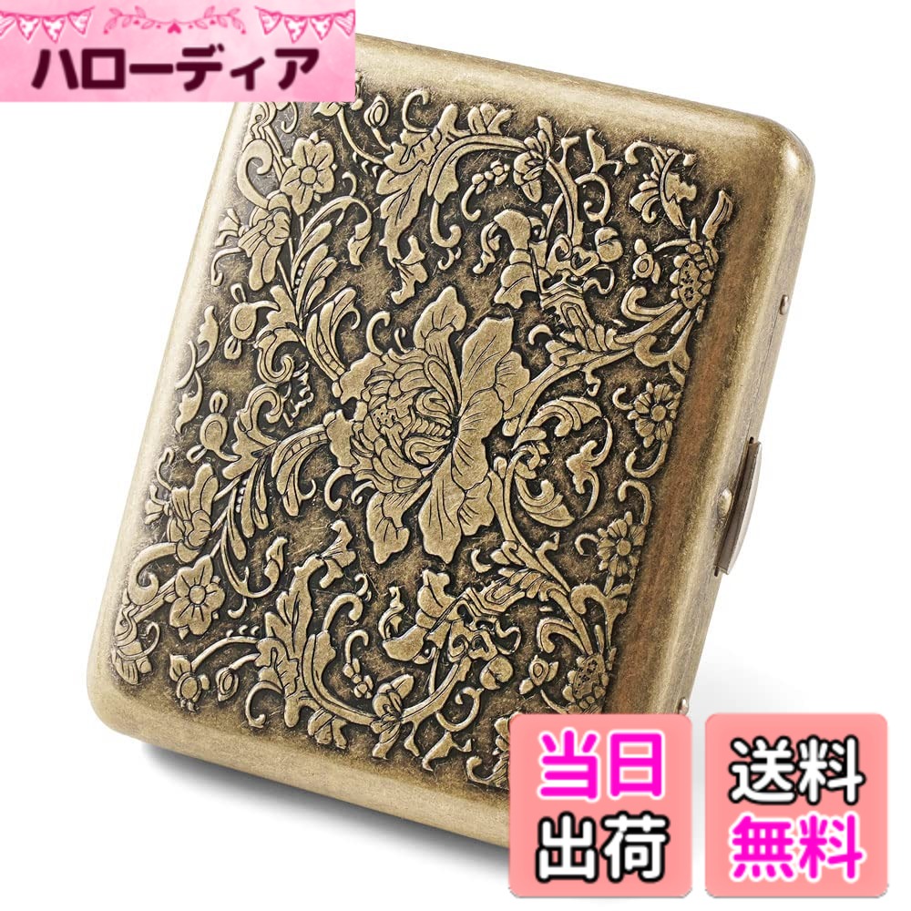 【送料無料】シガレットケース 20本 85mm メンズ レディース おしゃれ メタル タバコケース 人気 防水 スリム 両面収納 アンティーク ワンタッチ式 煙草ケース レトロ たばこ カード ケース付き 喫煙具