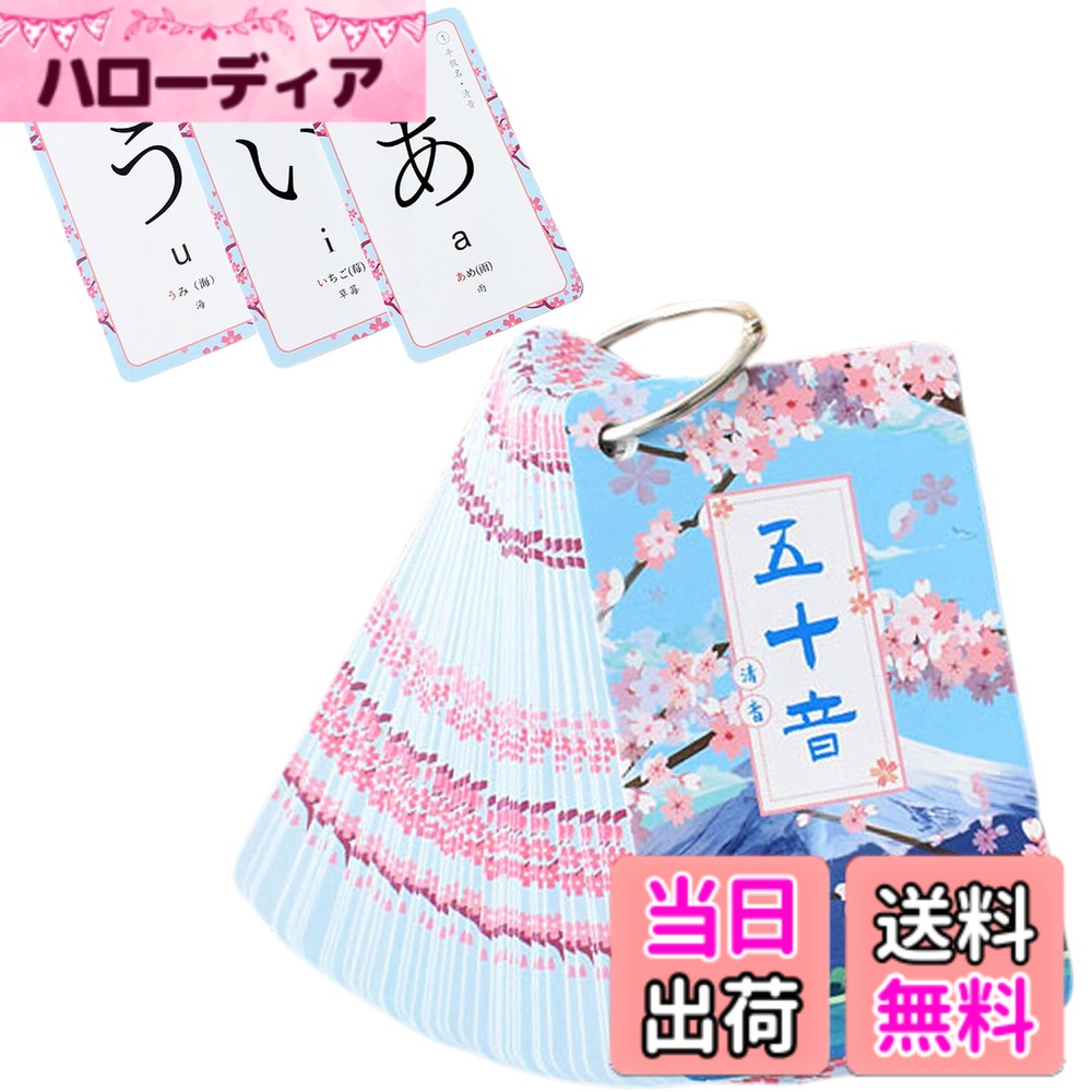 【送料無料】DELUXEFOX ひらがなカード あいうえお カード 日本語学習カード 外国人へ 持ち運びに便利 ..