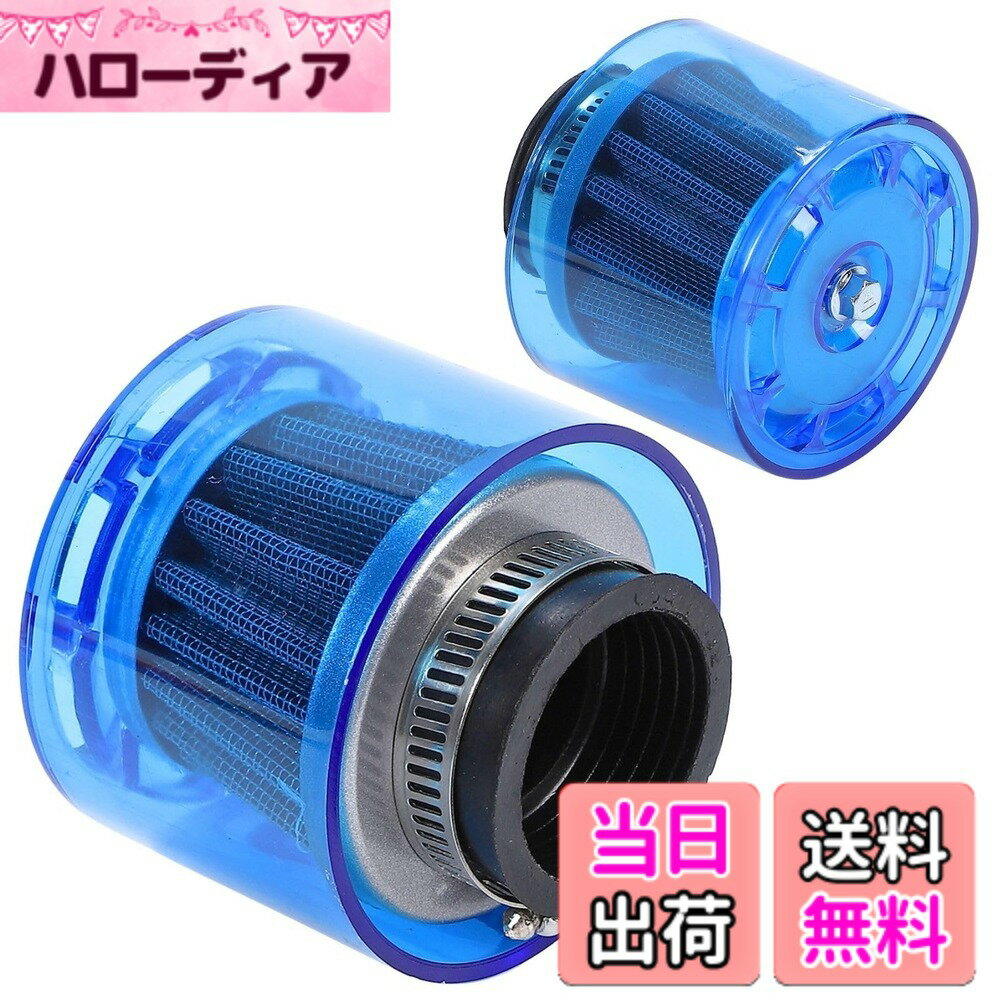 【送料無料】CHASO パワーフィルター 2個セット 28mm エアフィルター カバー付 雨天対応 全天候型 バイク スクーター ステンレス ブルー ストレートタイプ