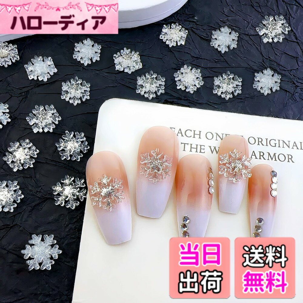 【送料無料】Chisafly ネイルパーツ 雪の結晶 雪 ネイルストーン 90点セット 冬 ゆき クリスマス 雪花 ..