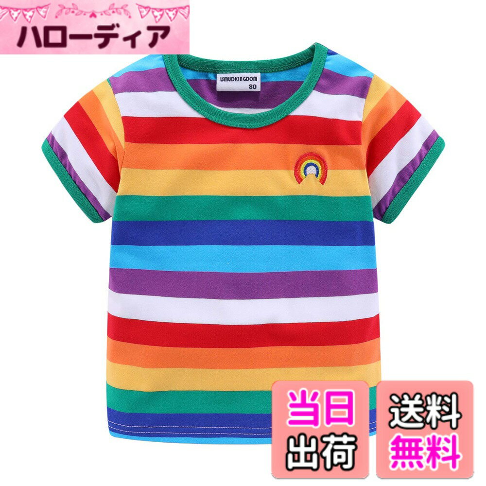 【送料無料】[LSMUDKINGDOM] 夏 ベビー 半袖tシャツ 男の子 ボーダー柄 キッズTシャツ 半袖シャツ 80