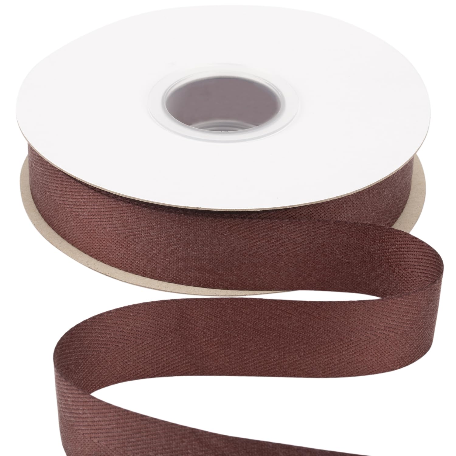 【送料無料】【Ribbonitlux】幅25mm ツイルリボン、柔らかいカプチーノ ヘリンボーンバイアステープ - ..