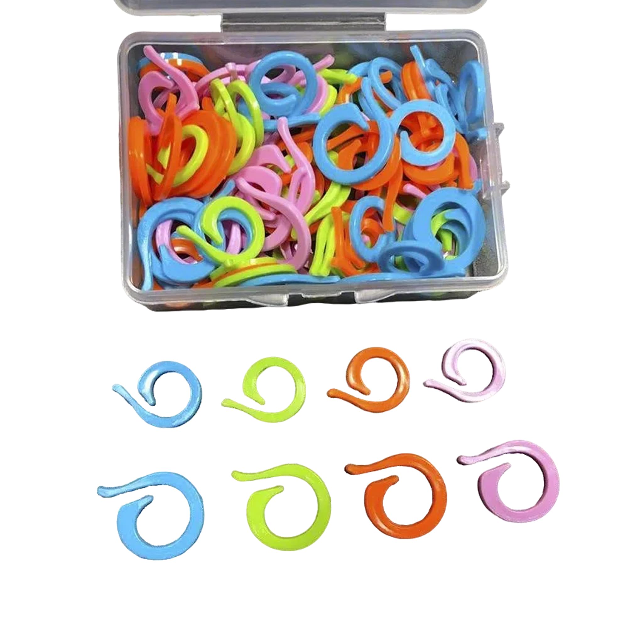 【送料無料】BLOOPIC 段数マーカー 編み物 マーカー 25個入り 豊かな色彩 ステッチマーカー 段数リング 編み物ツール 編み物道具 かわいい かぎ針 編み 裁縫用品 かぎ編み 衣類のDIY縫製用 携帯に便利 手芸 収納ケース付き