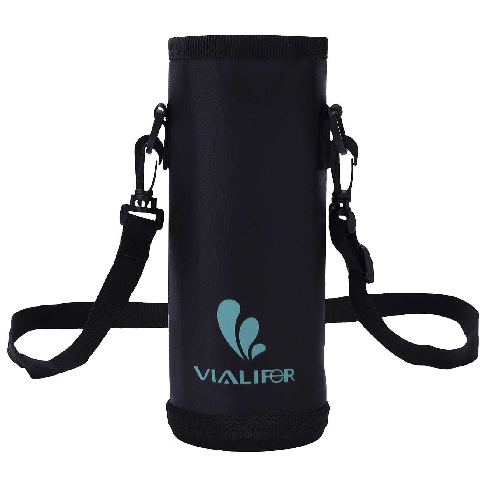 【送料無料】保温・保冷両用 水筒カバー Vialifer 水筒・マグボトル用スポーツボトル 用ハンディポーチ 500ml/750ml/1000ml ホルダーカバー ペットボトルカバーアウトドア キャンプ 通勤 通学 子供 キッズ 大人用 (750ML, ブラック+ライトブルー)