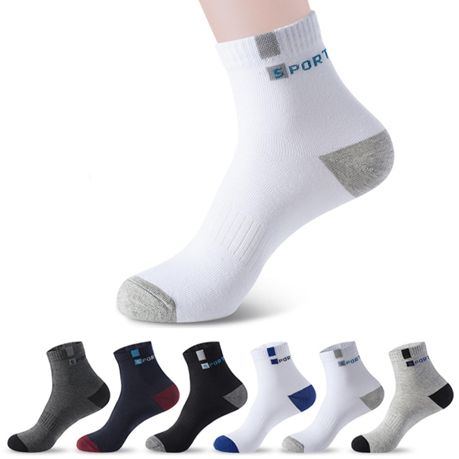 【送料無料】[Senteria] 靴下 メンズ ソックス 綿 5/6/10足セット スポーツソックス 男性用 カラフルソックス おしゃれ 抗菌防臭 吸汗速乾 通気性 耐久性 シンプル 日常着 室内 カジュアル 通勤 アウトドア スポーツ 春夏秋 四季適用