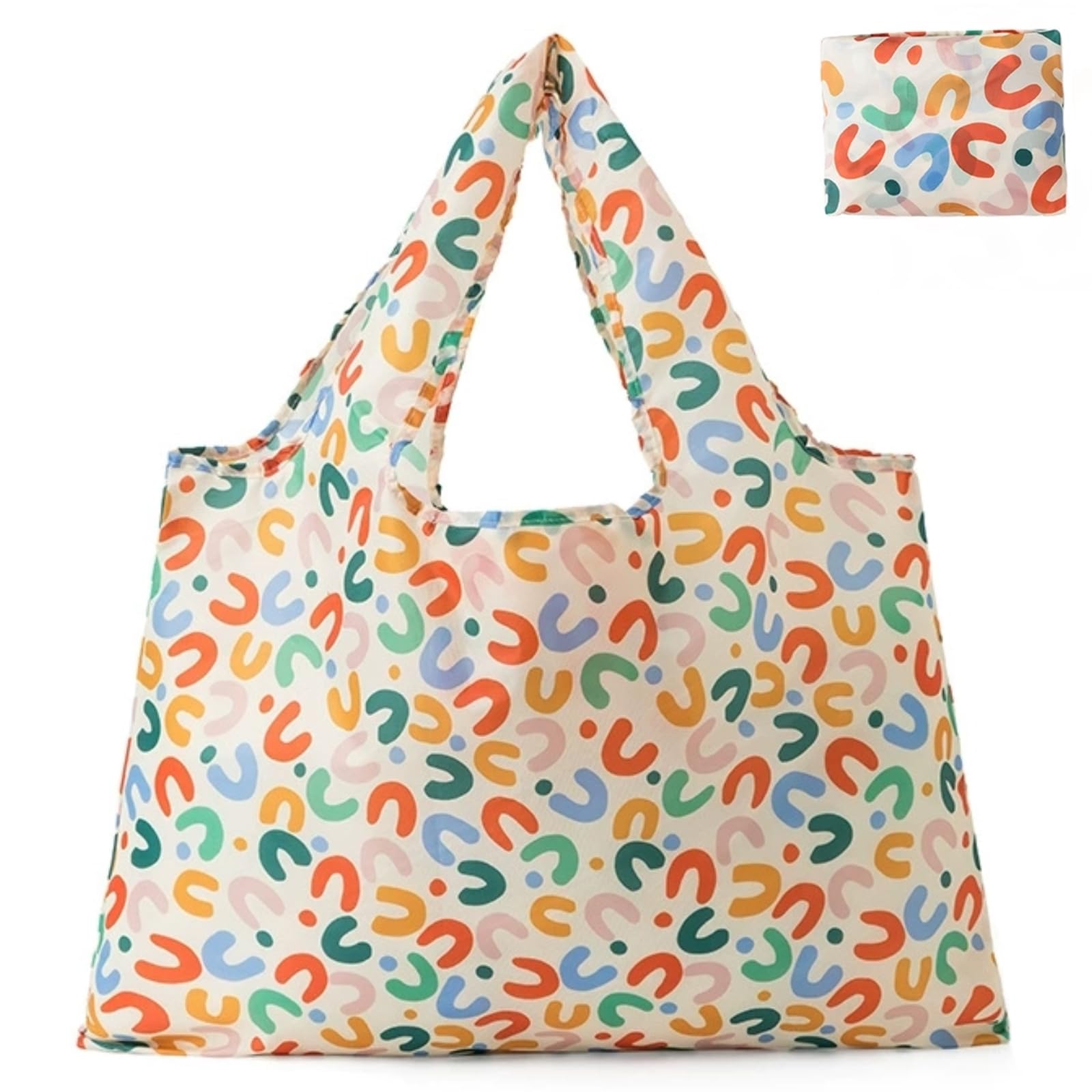 【送料無料】[Senteria] エコバッグ 折りたたみ 大容量 可愛い 丈夫 撥水 買い物バッグ 軽量 レディース 用 大きめ 繰り返し使える 旅行バッグ トートバッグ 人気 耐久性 コンパクト おしゃれ U柄