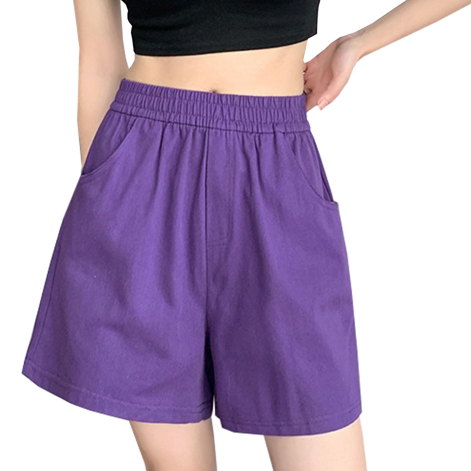 【送料無料】[Roiyezo] ショートパンツ レディース スポーツ 半ズボン 短パン ショートパンツ 夏 ハーフパンツ ハイウエストゆったり 多色