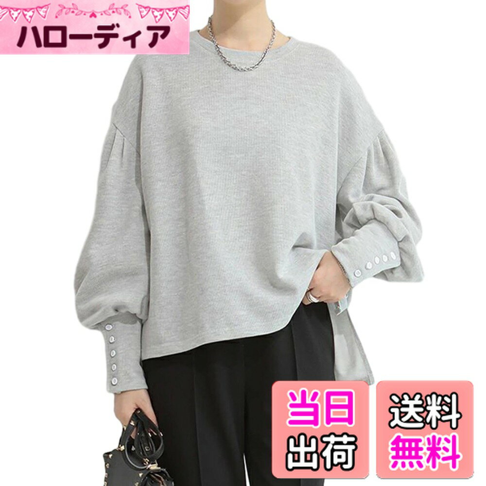 【送料無料】[Guooryvner] グオーリーブナー トレーナー レディース 秋 冬 スウェット 長袖 秋服 薄手 ゆったり おしゃれ クルーネック カジュアル ロング 可愛い トップス 大きいサイズ 重ね着 パーカー 韓国 体型カバー