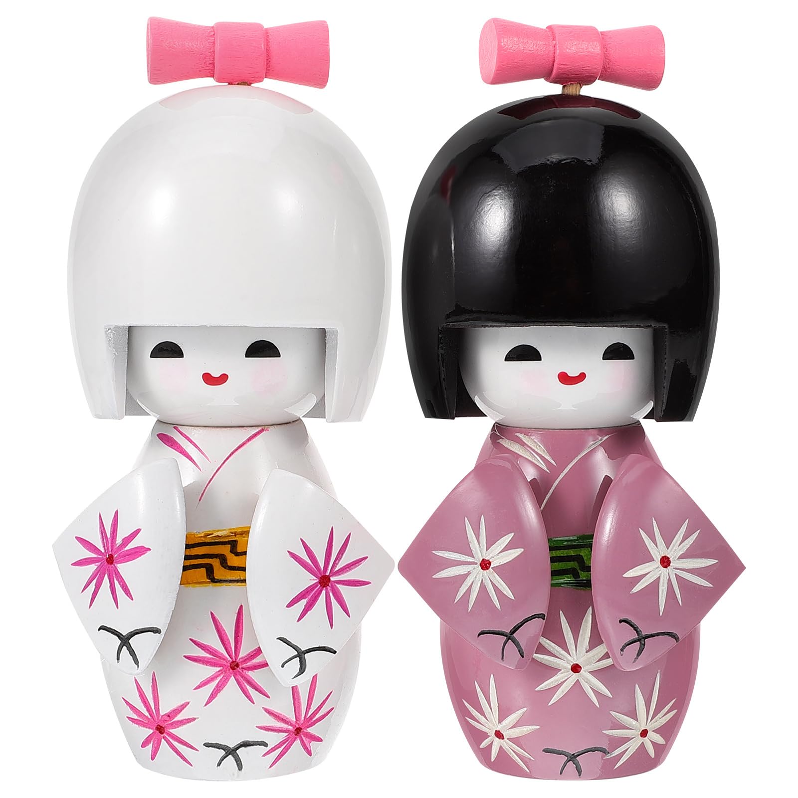 【送料無料】DECHOUS こけし 日本 人形 着物 木製 和風 テーブル 芸者 土産 小物 着物こけし 日本人 武士 着物人形 装飾品 2個入