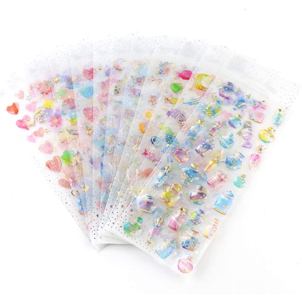 【送料無料】Copeflap 手帳 シール かわいい 12枚 セット 手帳シール デコシール キラキラ デコ ステッカー (パステルカラー)