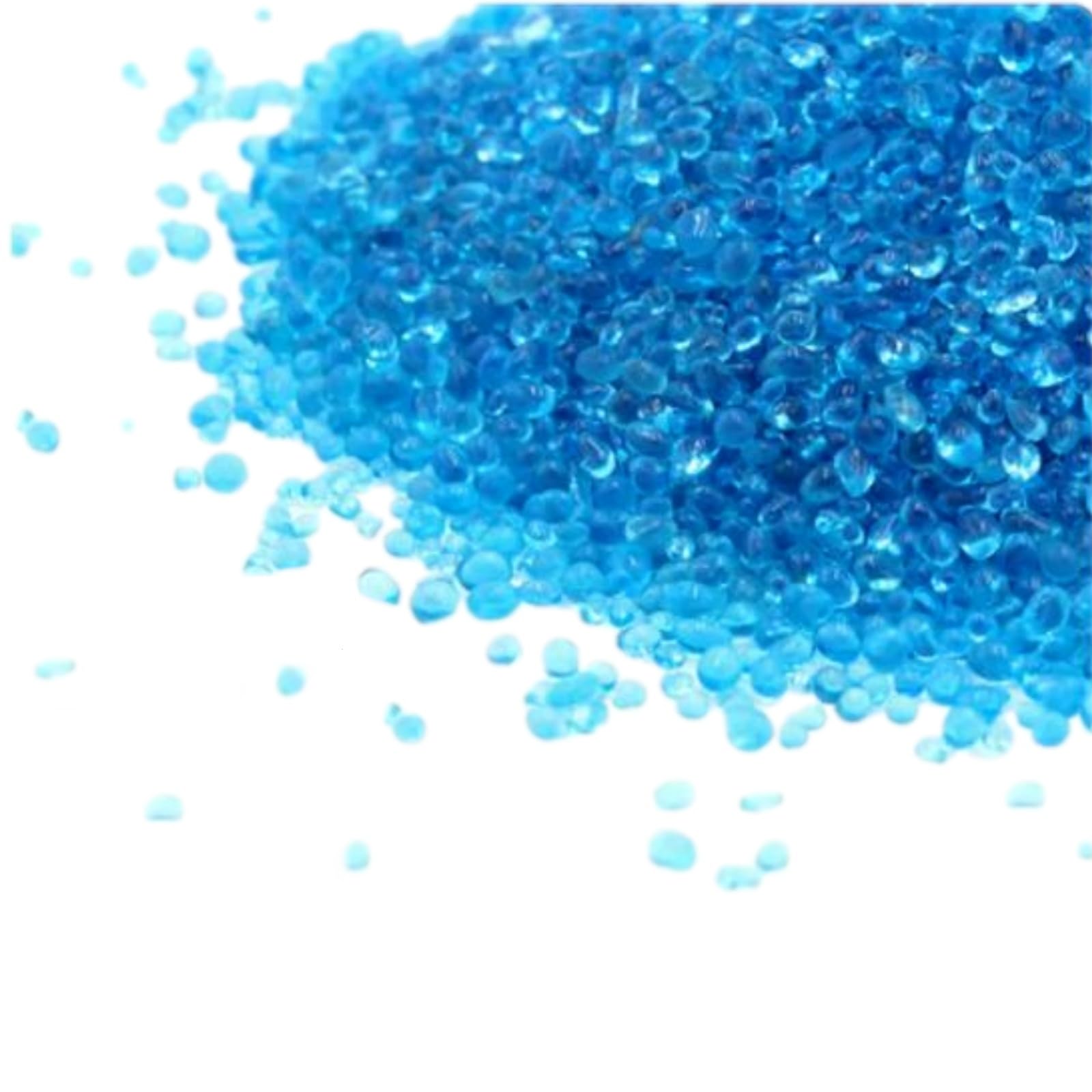 【送料無料】Copeflap 水槽 砂利 アクアリウム 底砂 飾り石 ガラス砂 青 白 黒 約500g (マリンブルー)