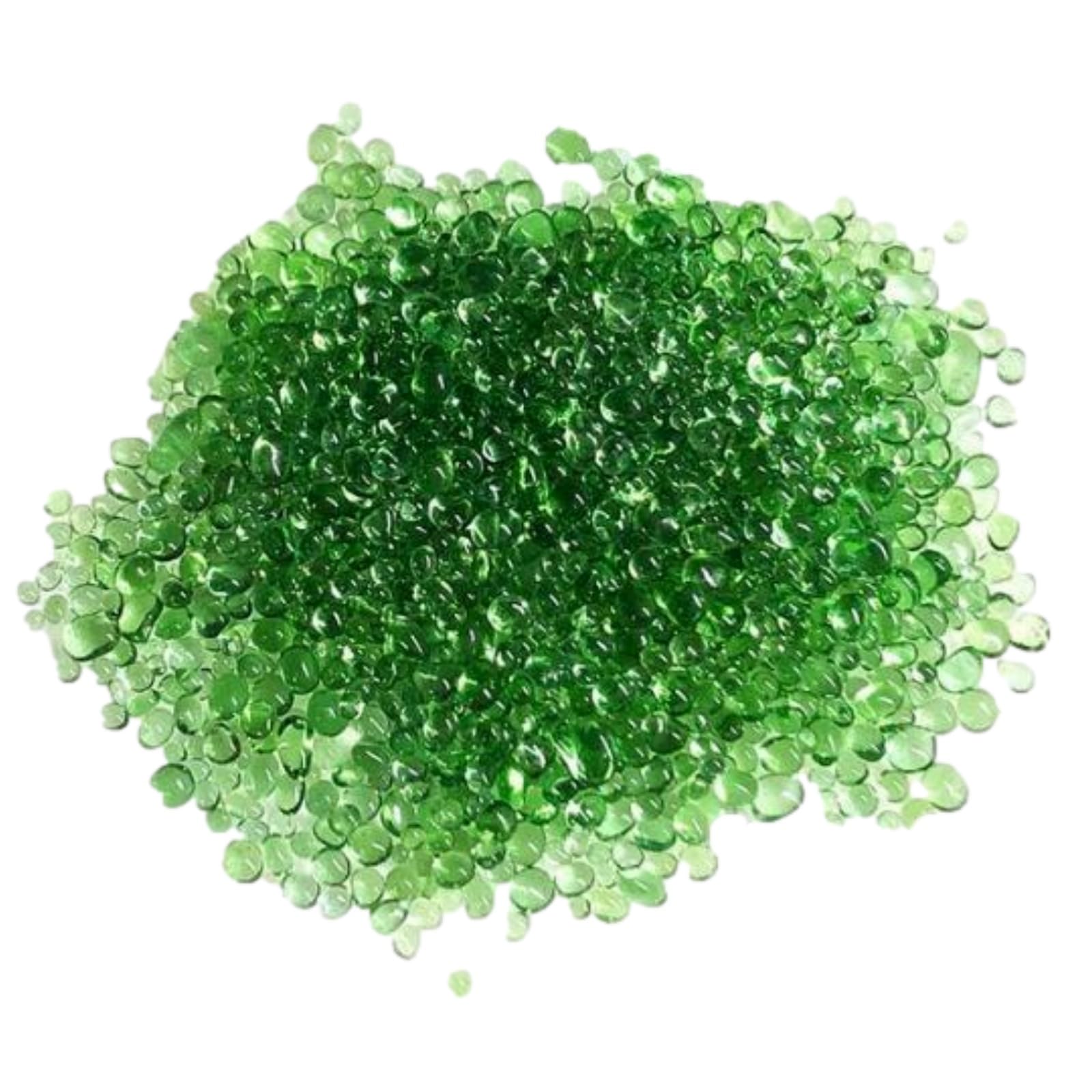 【送料無料】Copeflap 水槽 砂利 アクアリウム 底砂 飾り石 ガラス砂 青 白 黒 約500g (グリーン)