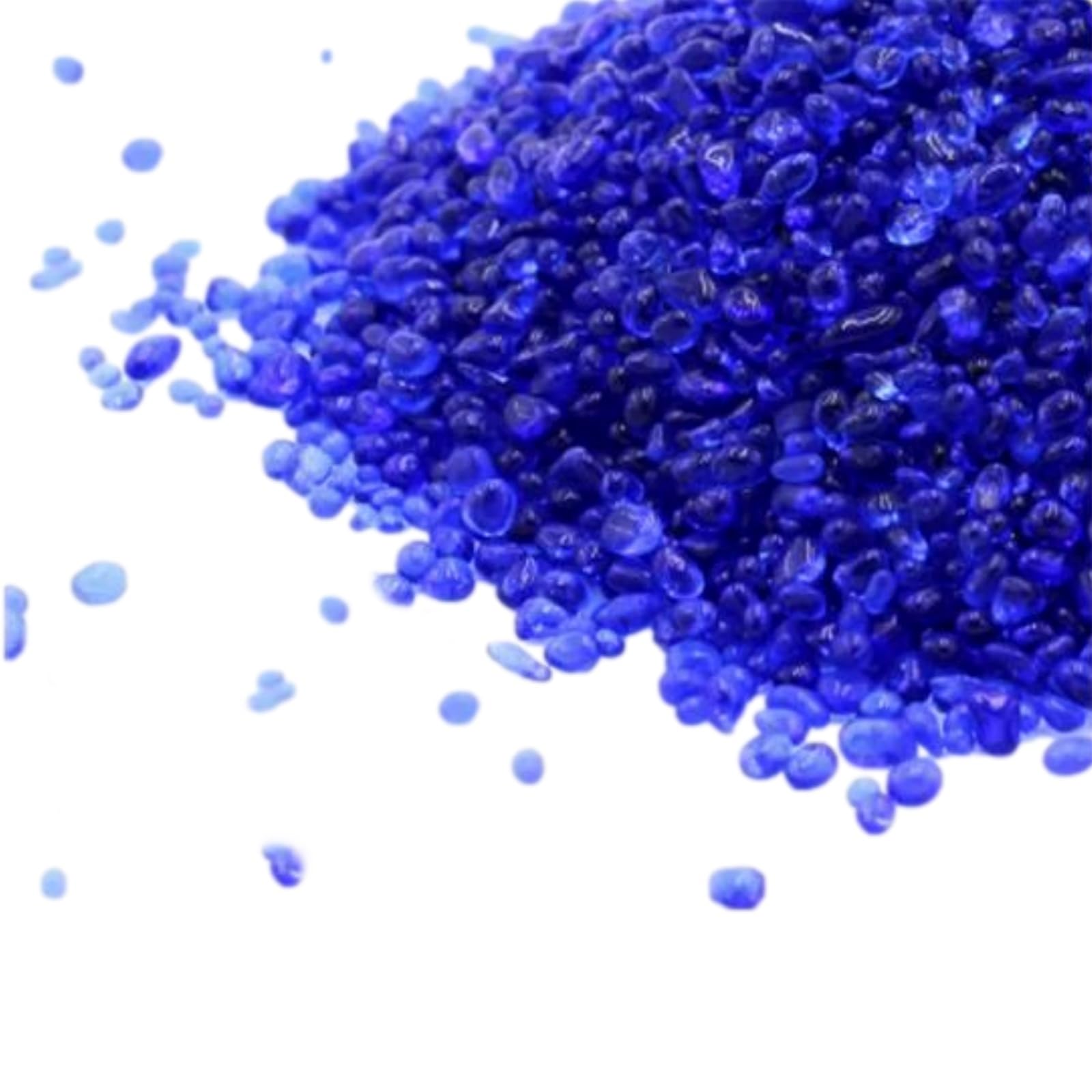 【送料無料】Copeflap 水槽 砂利 アクアリウム 底砂 飾り石 ガラス砂 青 白 黒 約500g (ダークブルー)