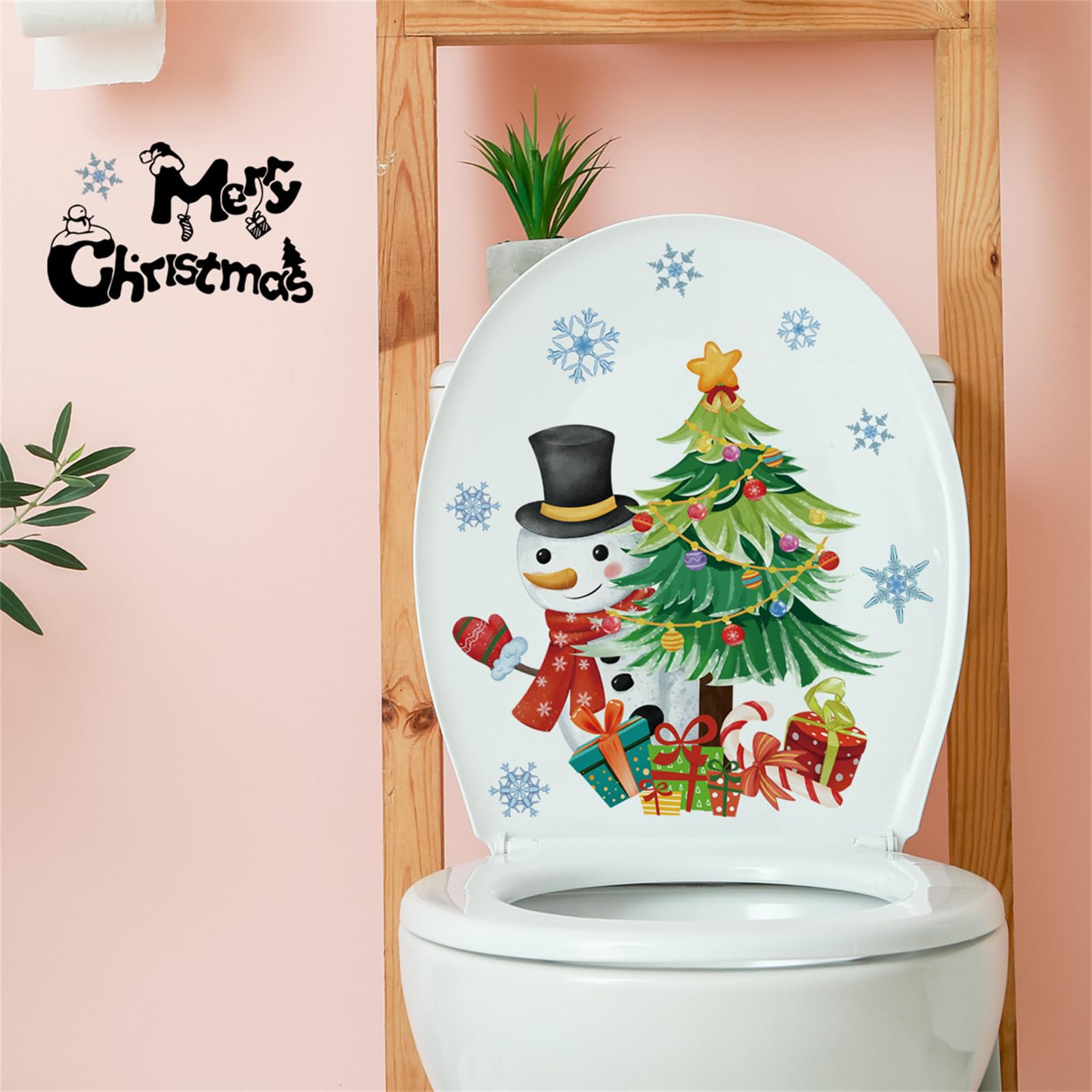 【送料無料】HOTIYOK クリスマスツリー 雪だるま ウォールステッカー 雪の結晶 冬 クリスマス 飾り トイレステッカー 便器 シール 浴室 家 装飾 壁紙 シール お祝い christmas decorations 自己粘着性 オシャレ 剥がせる ポスター 防水 クリスマスすてっかー 可愛い イン