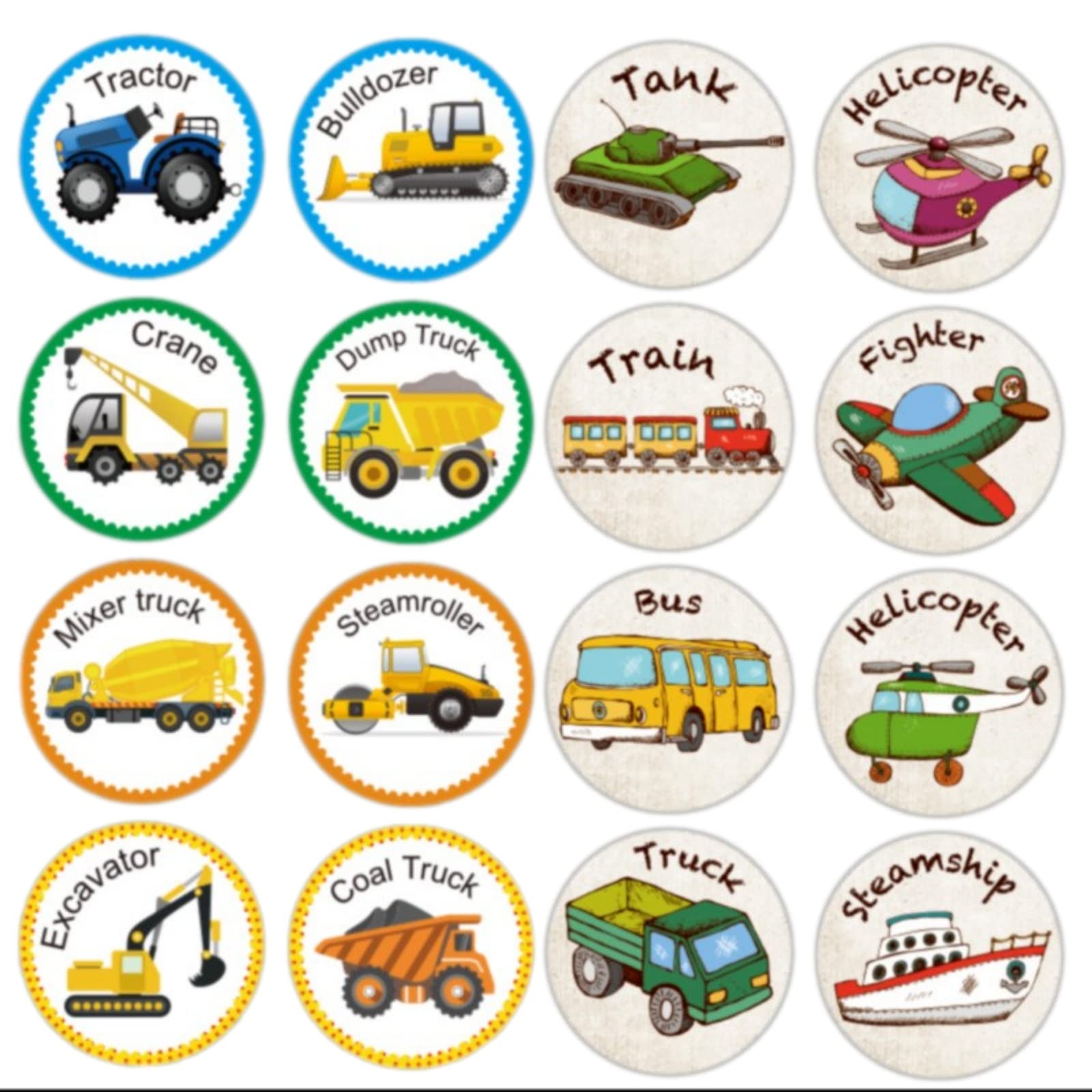 【送料無料】Copeflap ごほうびシール 車 英語 1000枚 ご褒美シール 乗り物 大きい シール 男の子 (乗り物)